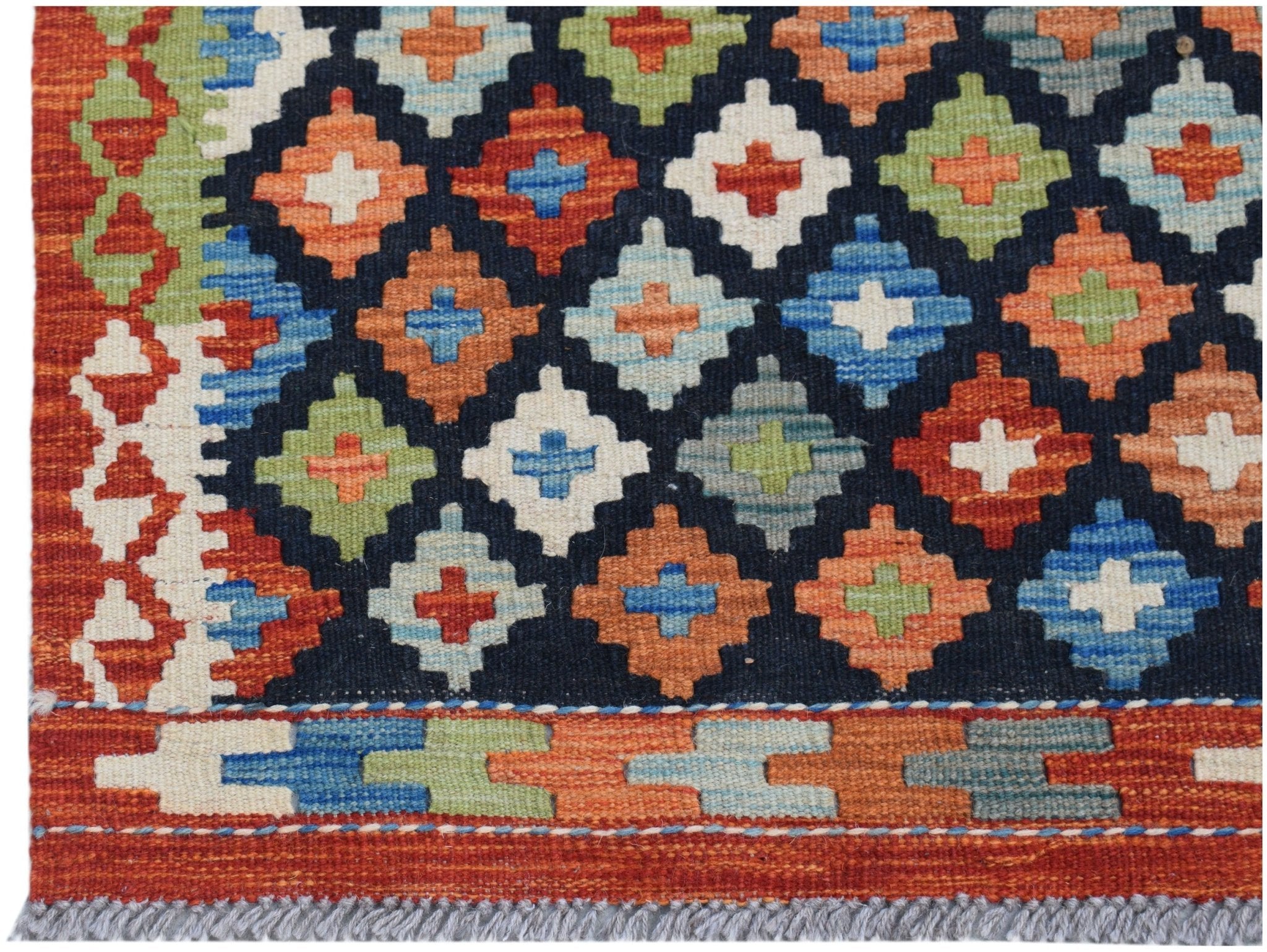 Handmade Mini Afghan Maimana Kilim | 122 x 92 cm | 4' x 3' - Najaf Rugs & Textile