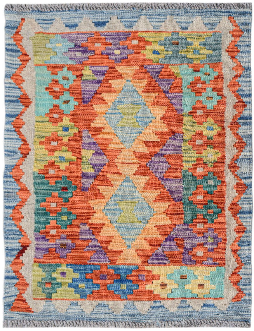 Handmade Mini Afghan Maimana Kilim | 83 x 62 cm | 2'8" x 2' - Najaf Rugs & Textile