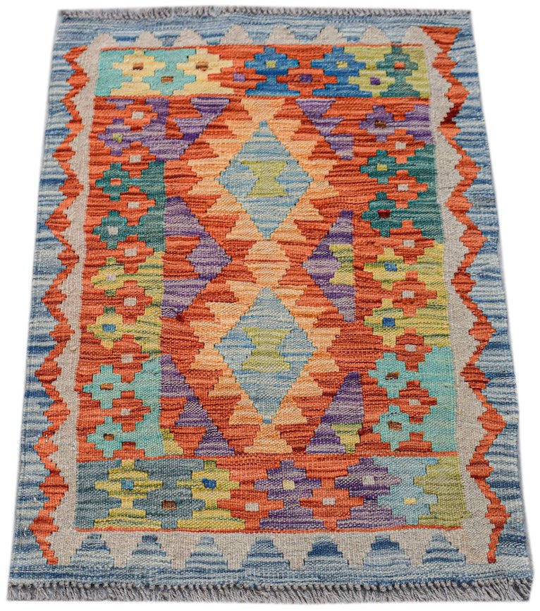 Handmade Mini Afghan Maimana Kilim | 83 x 62 cm | 2'8" x 2' - Najaf Rugs & Textile
