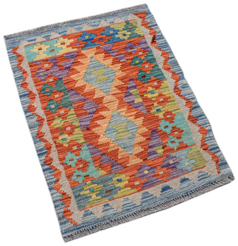 Handmade Mini Afghan Maimana Kilim | 83 x 62 cm | 2'8" x 2' - Najaf Rugs & Textile