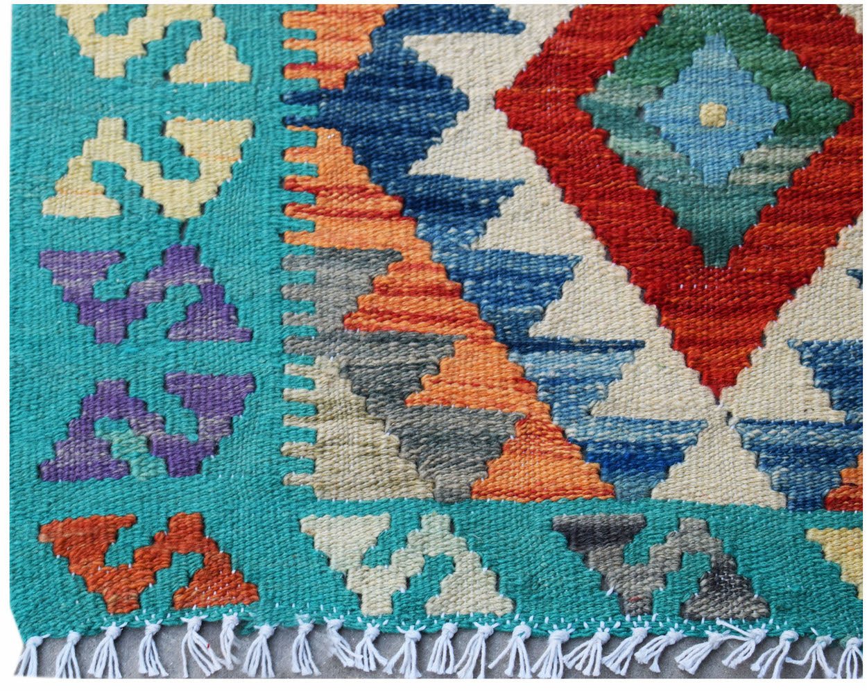 Handmade Mini Afghan Maimana Kilim | 83 x 66 cm | 2'9" x 2'2" - Najaf Rugs & Textile