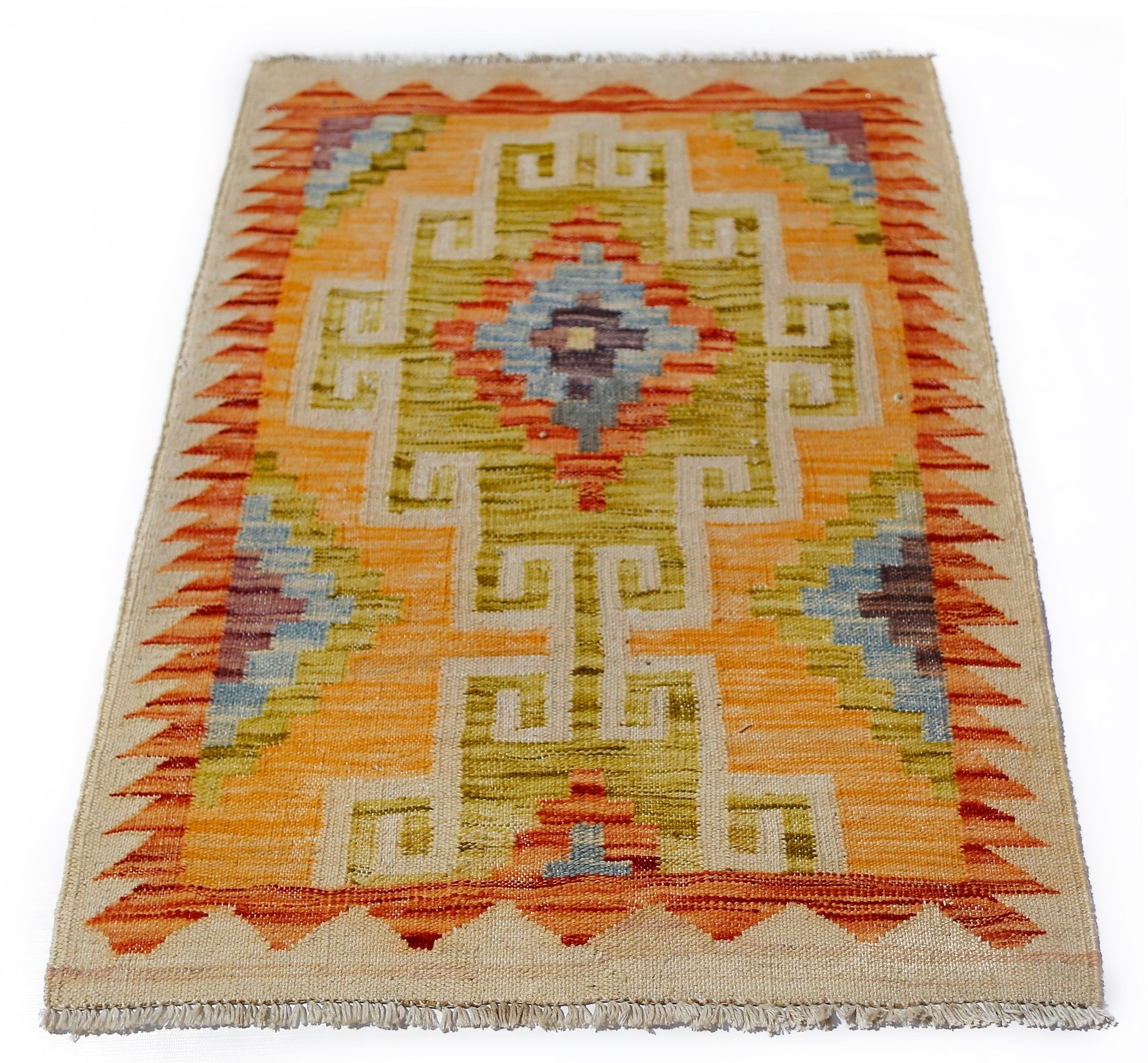 Handmade Mini Afghan Maimana Kilim | 84 x 65 cm | 2'9" x 2'11" - Najaf Rugs & Textile