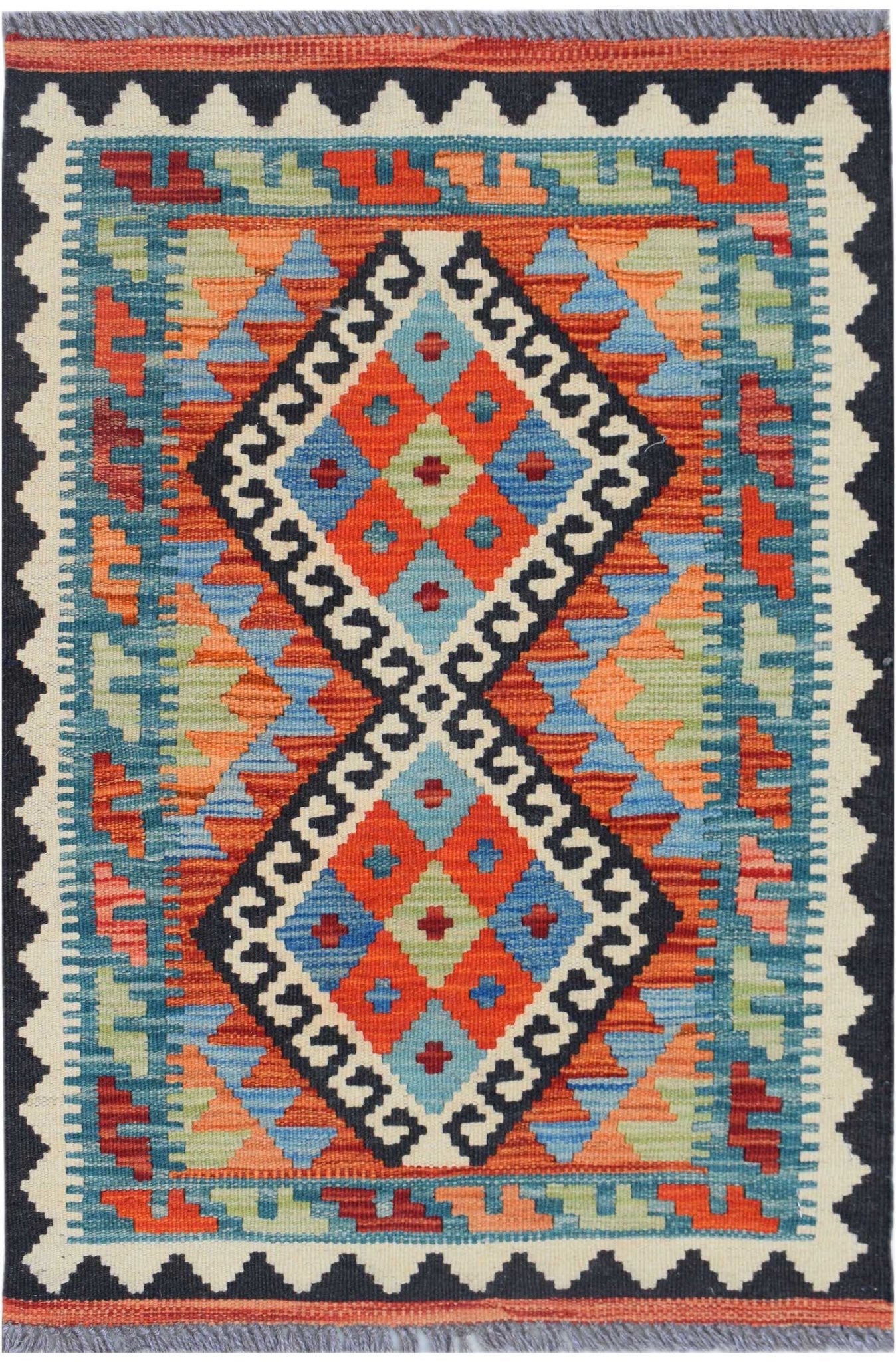 Handmade Mini Afghan Maimana Kilim | 85 x 59 cm | 2'10" x 2' - Najaf Rugs & Textile