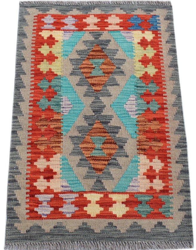 Handmade Mini Afghan Maimana Kilim | 85 x 62 cm | 2'10" x 2' - Najaf Rugs & Textile