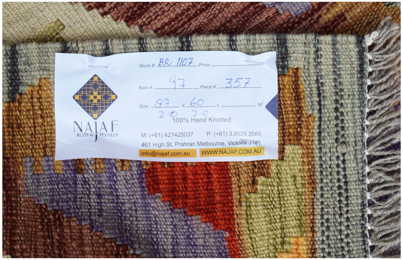 Handmade Mini Afghan Maimana Kilim | 87 x 60 cm | 2'10" x 2' - Najaf Rugs & Textile