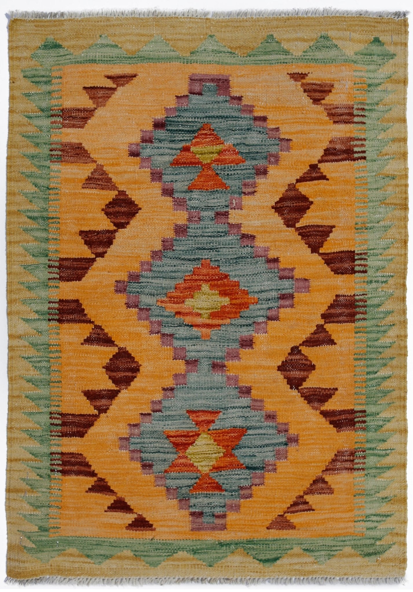 Handmade Mini Afghan Maimana Kilim | 87 x 62 cm | 2'10" x 2'1" - Najaf Rugs & Textile