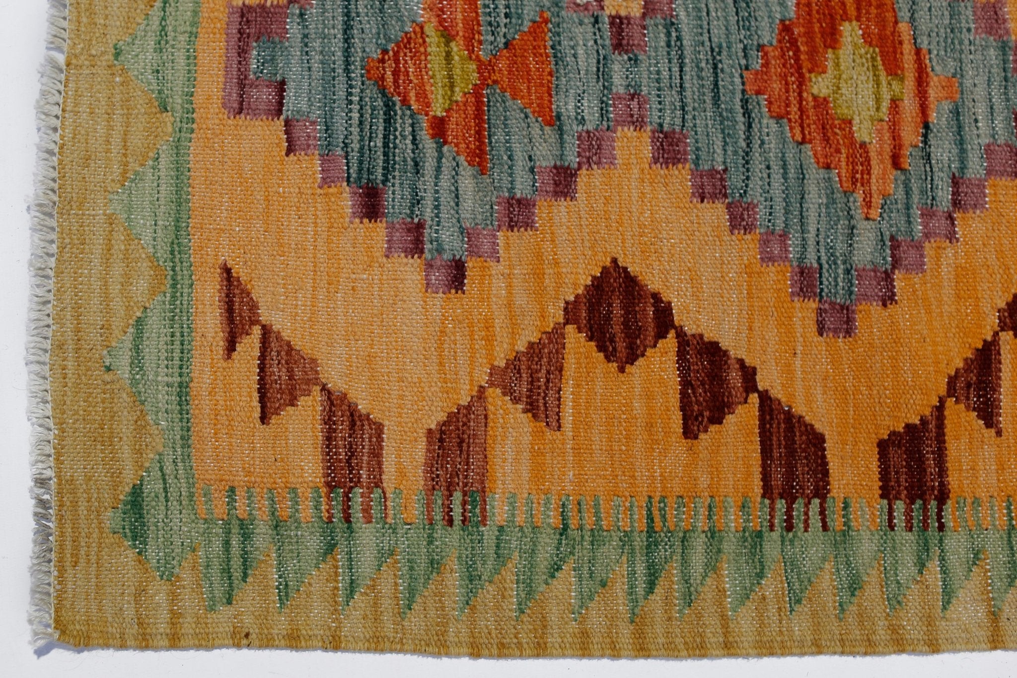 Handmade Mini Afghan Maimana Kilim | 87 x 62 cm | 2'10" x 2'1" - Najaf Rugs & Textile
