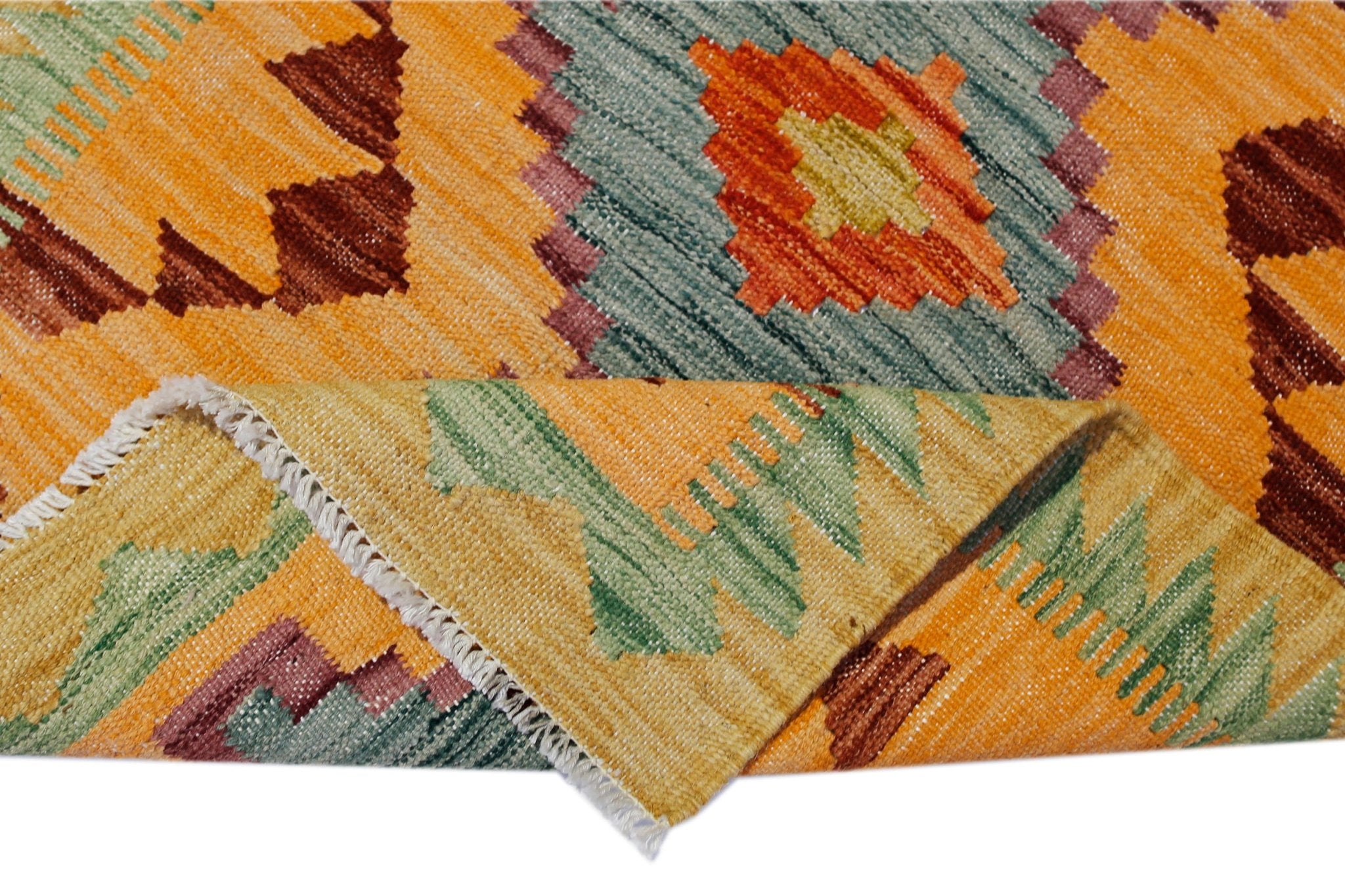 Handmade Mini Afghan Maimana Kilim | 87 x 62 cm | 2'10" x 2'1" - Najaf Rugs & Textile