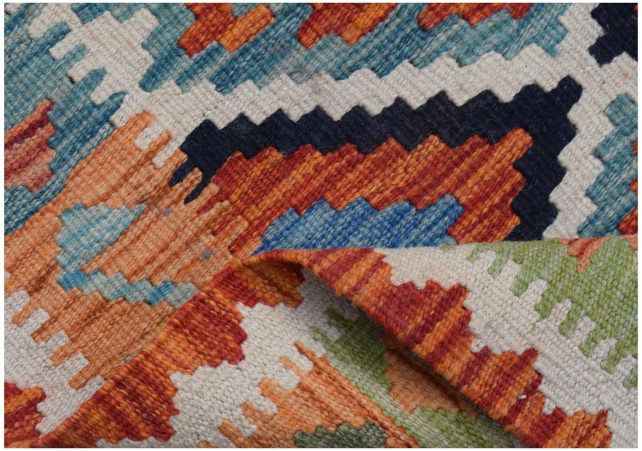 Handmade Mini Afghan Maimana Kilim | 88 x 56 cm | 2'11" x 1'10" - Najaf Rugs & Textile