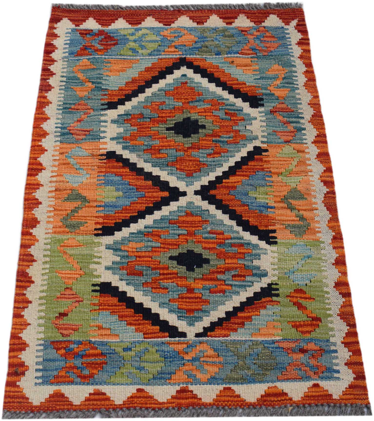 Handmade Mini Afghan Maimana Kilim | 88 x 56 cm | 2'11" x 1'10" - Najaf Rugs & Textile