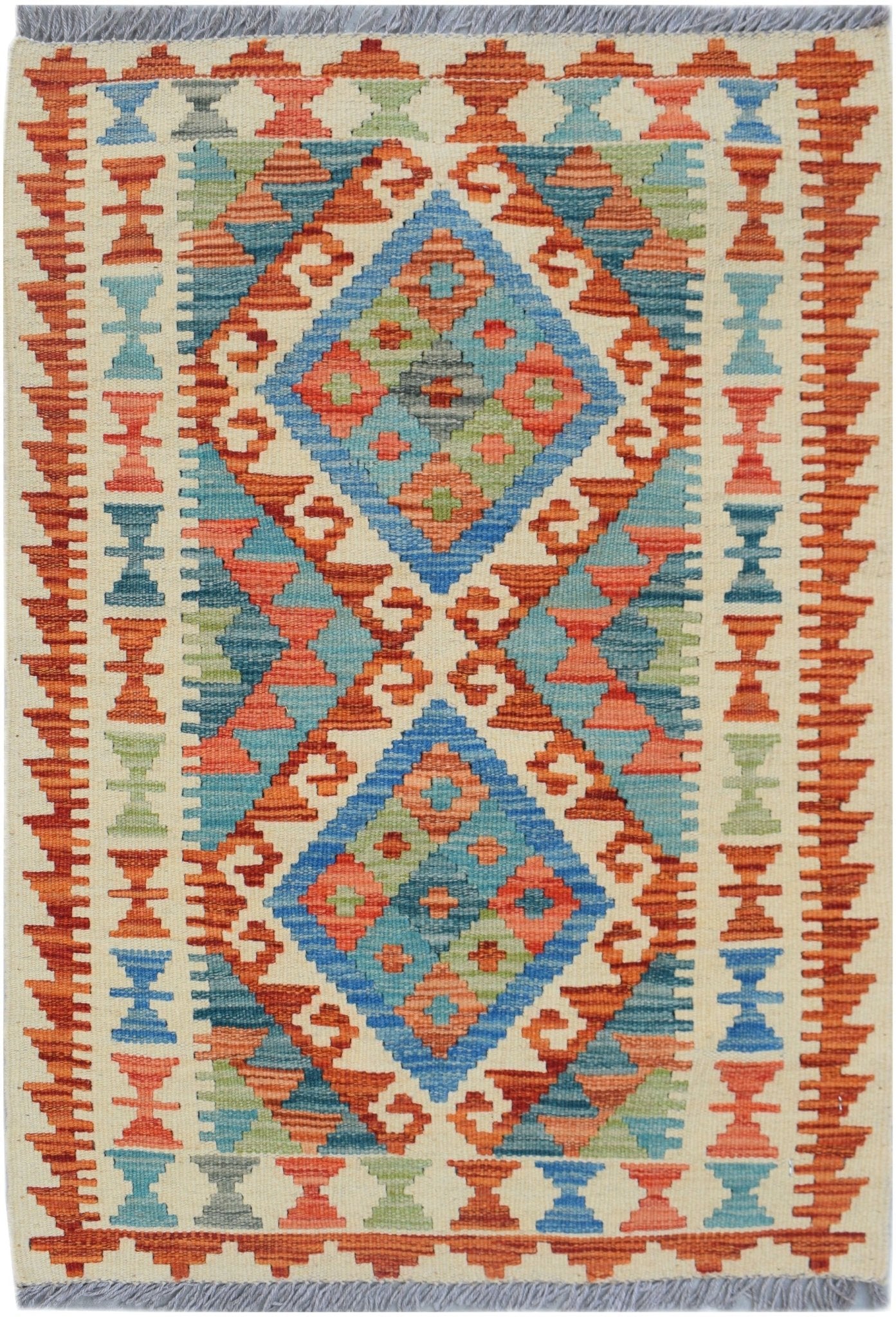 Handmade Mini Afghan Maimana Kilim | 88 x 63 cm | 2'11" x 2'1" - Najaf Rugs & Textile