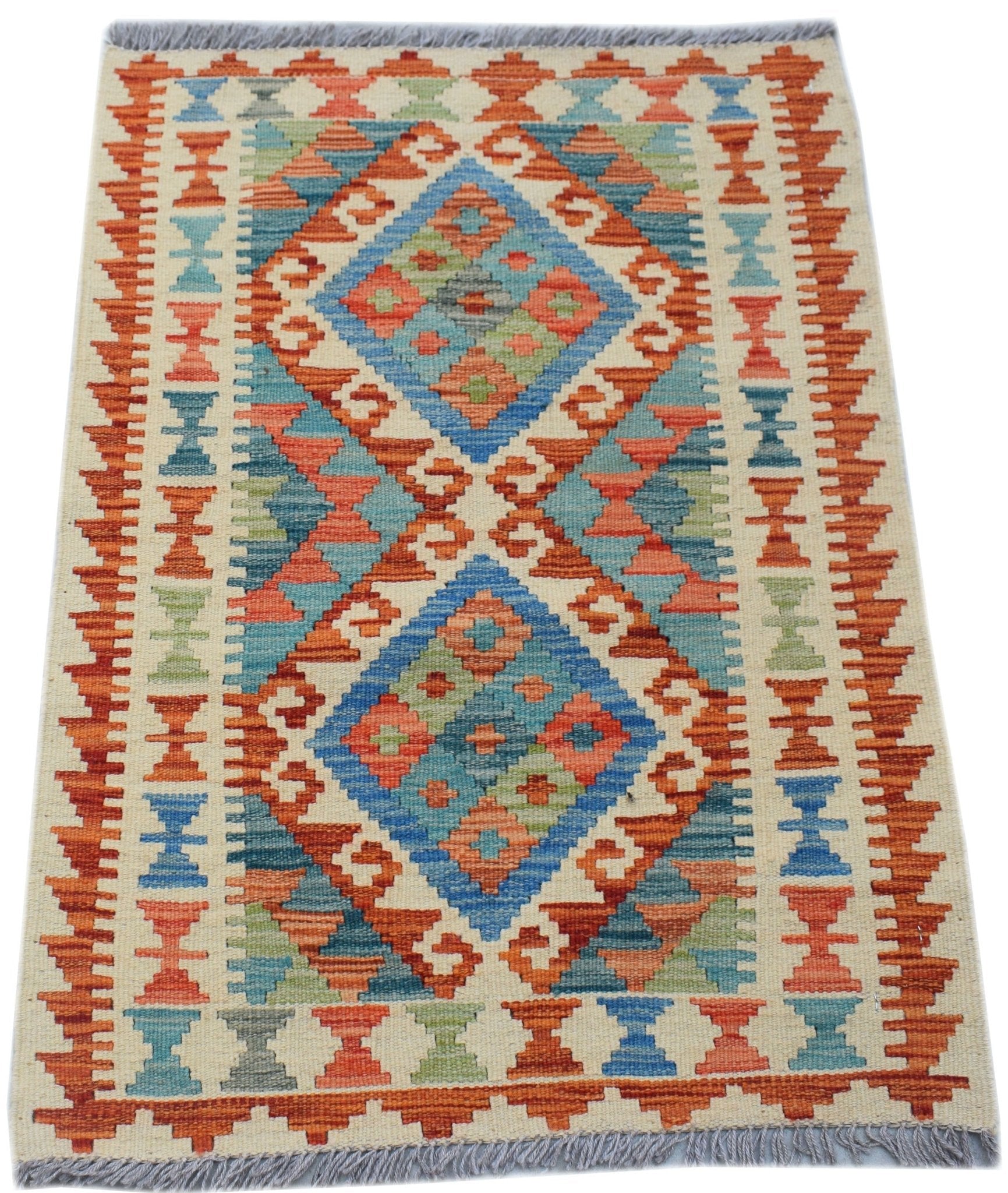 Handmade Mini Afghan Maimana Kilim | 88 x 63 cm | 2'11" x 2'1" - Najaf Rugs & Textile