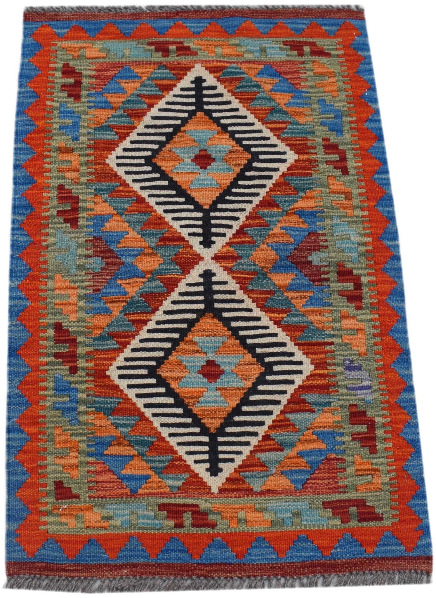 Handmade Mini Afghan Maimana Kilim | 89 x 57 cm | 3' x 1'11" - Najaf Rugs & Textile