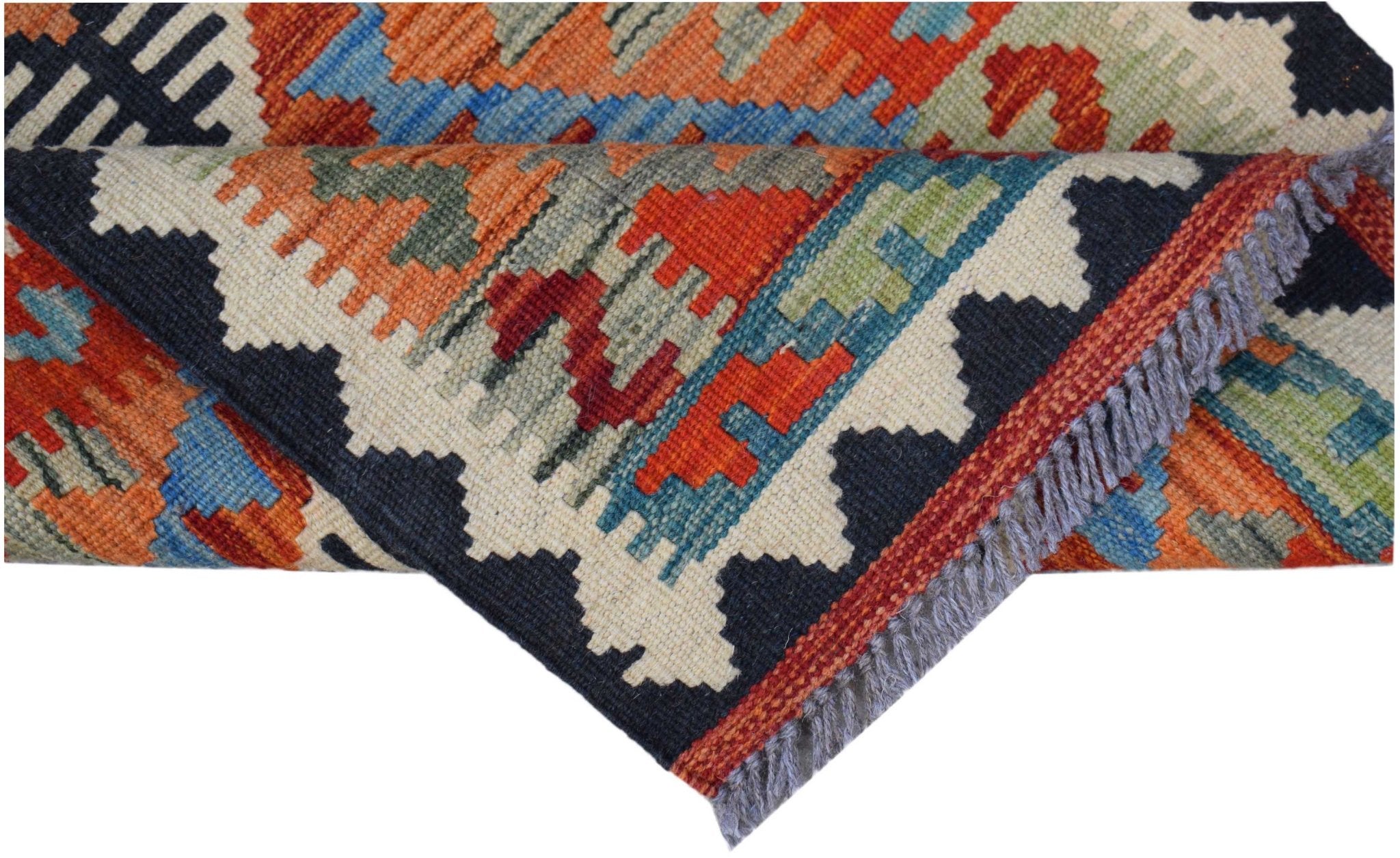 Handmade Mini Afghan Maimana Kilim | 90 x 57 cm | 3' x 1'10" - Najaf Rugs & Textile