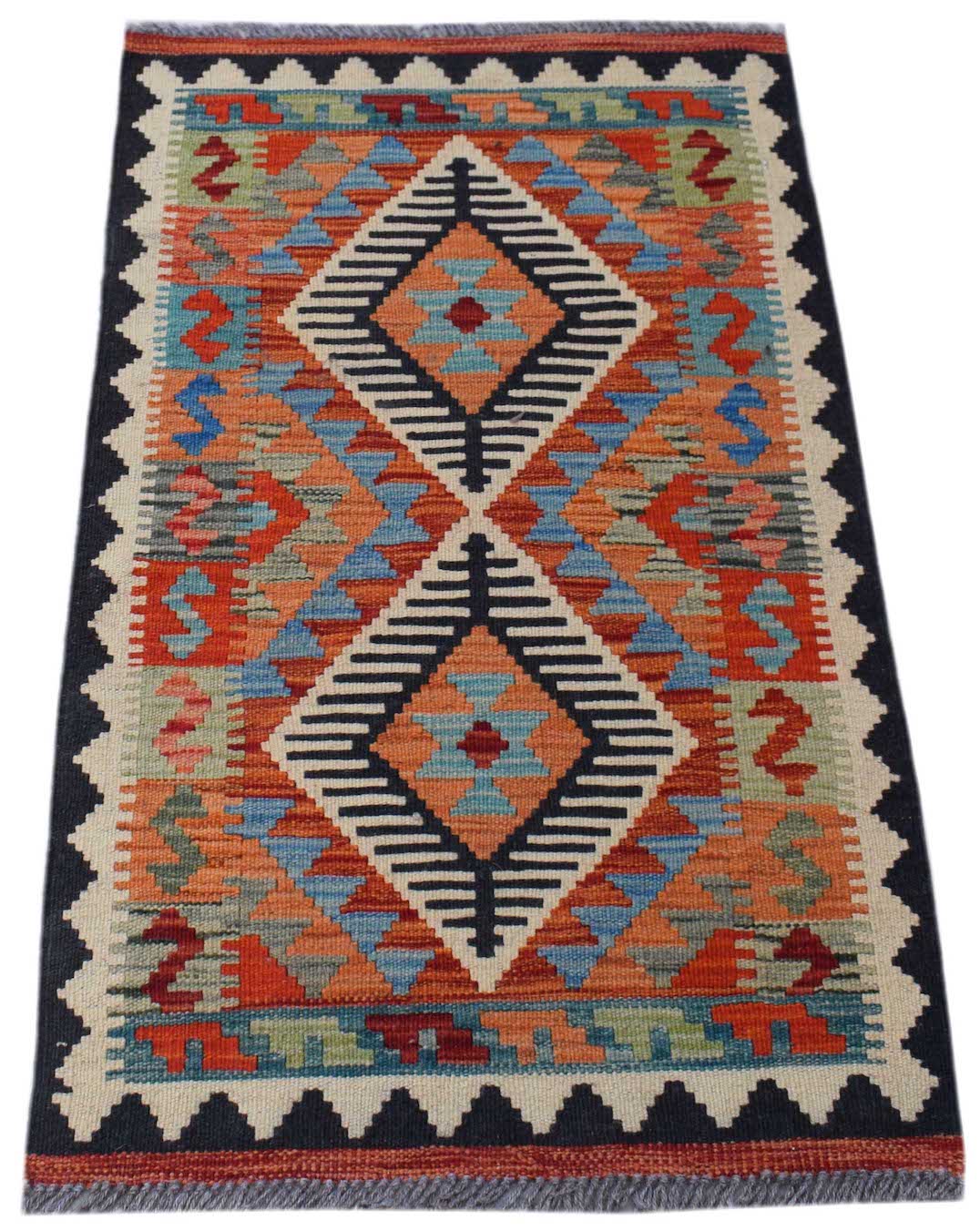 Handmade Mini Afghan Maimana Kilim | 90 x 57 cm | 3' x 1'10" - Najaf Rugs & Textile