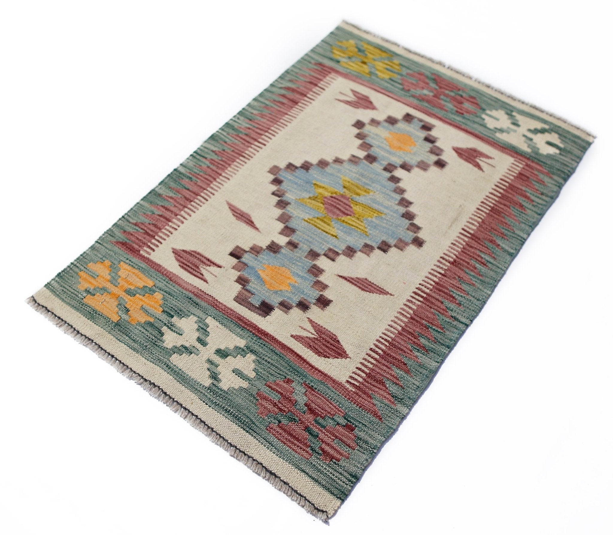 Handmade Mini Afghan Maimana Kilim | 90 x 59 cm | 3' x 1'11" - Najaf Rugs & Textile