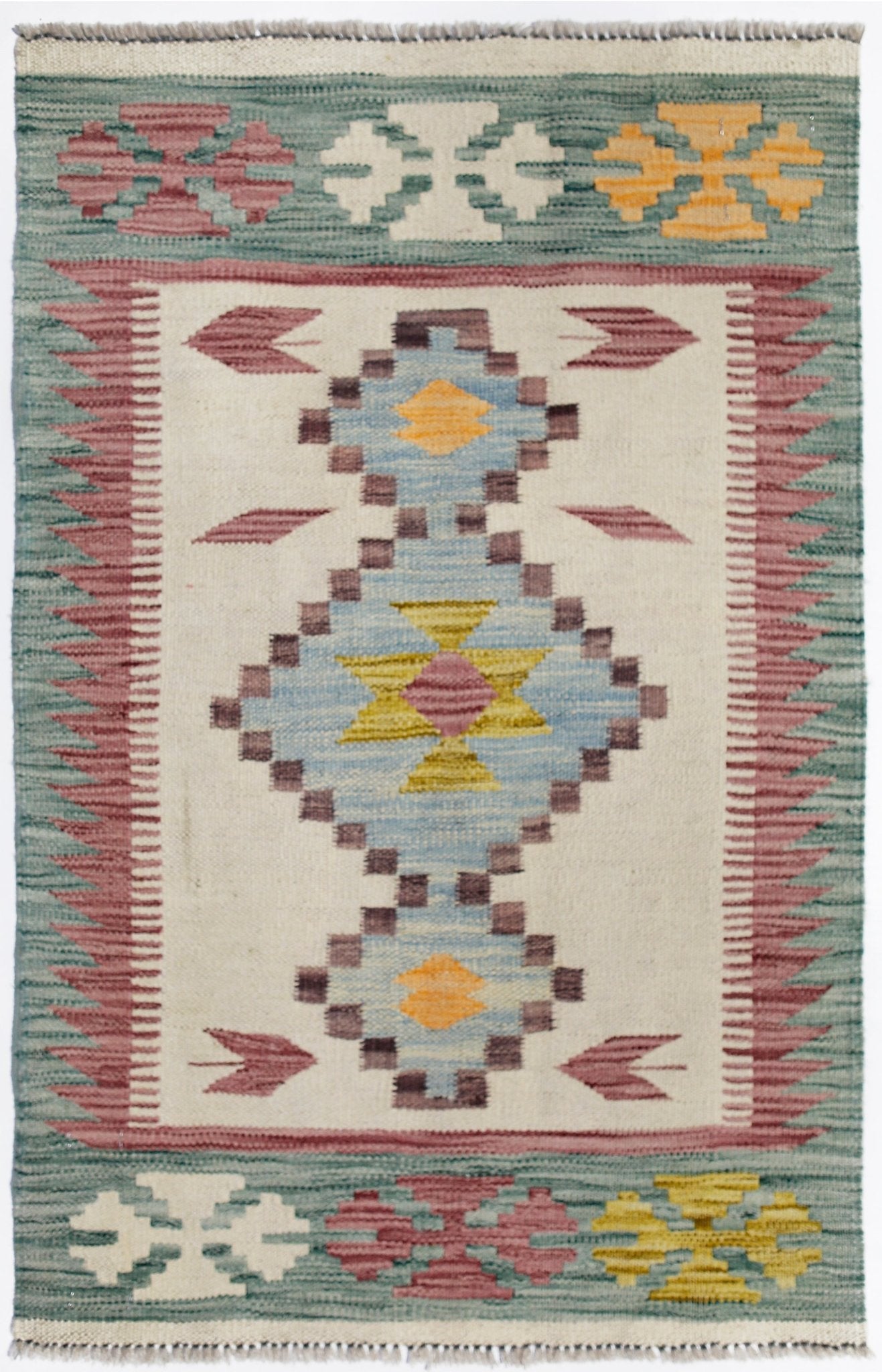 Handmade Mini Afghan Maimana Kilim | 90 x 59 cm | 3' x 1'11" - Najaf Rugs & Textile