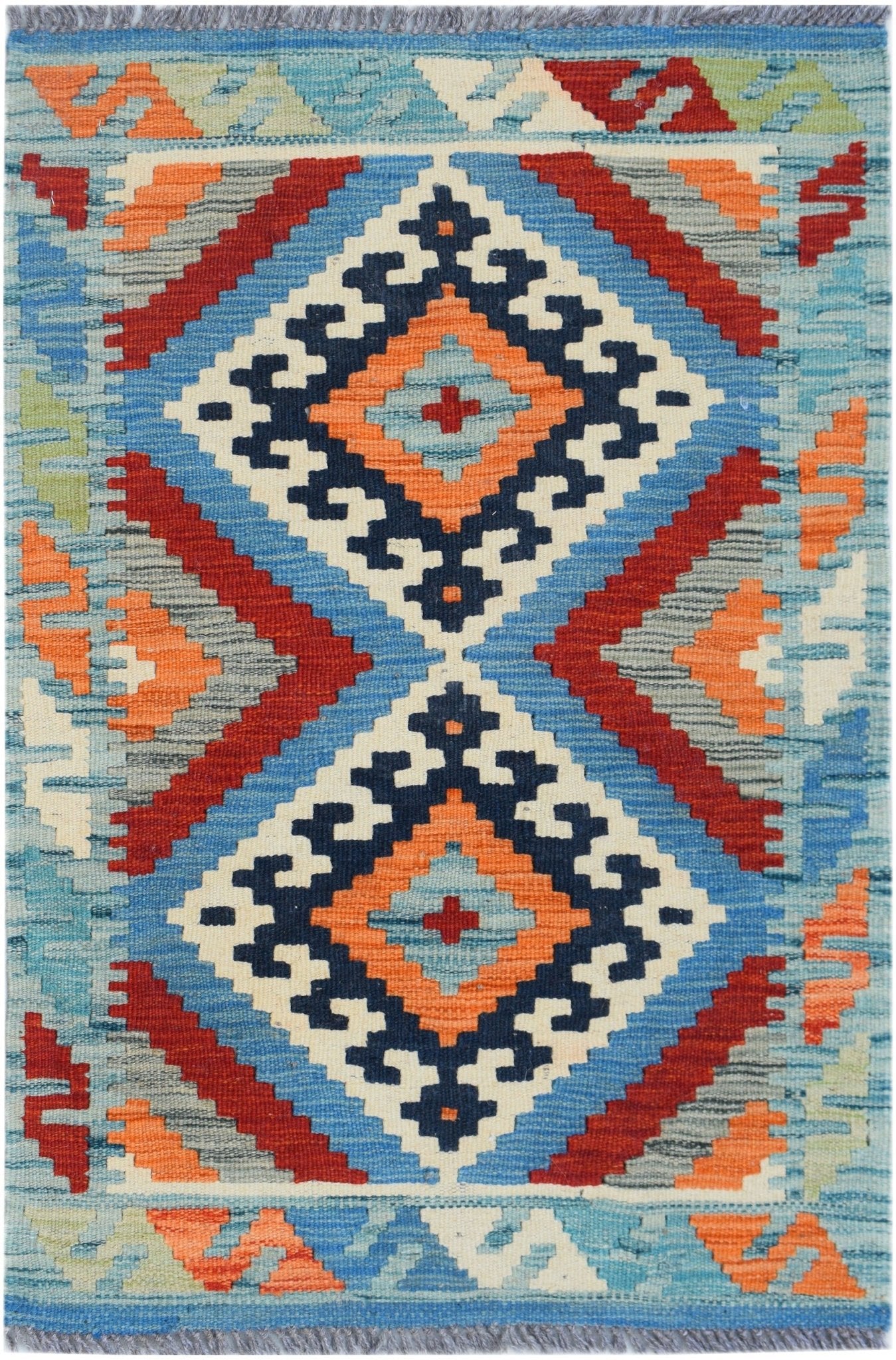 Handmade Mini Afghan Maimana Kilim | 90 x 60 cm | 3' x 2' - Najaf Rugs & Textile