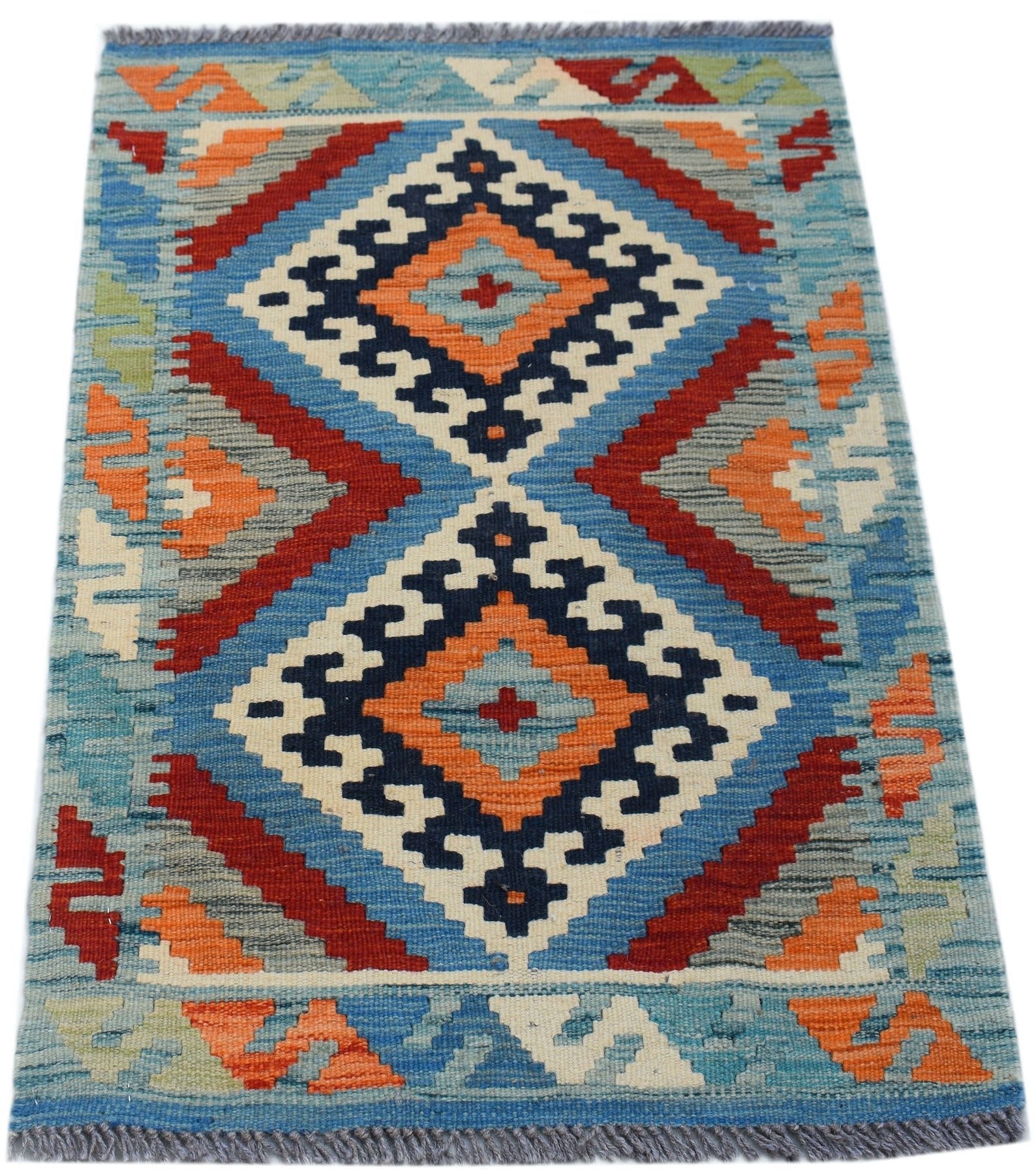 Handmade Mini Afghan Maimana Kilim | 90 x 60 cm | 3' x 2' - Najaf Rugs & Textile