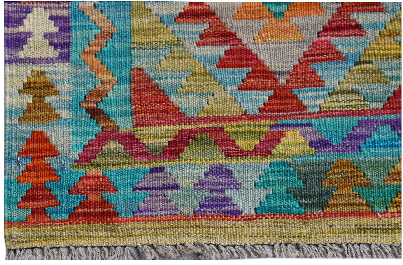 Handmade Mini Afghan Maimana Kilim | 90 x 60 cm | 3' x 2' - Najaf Rugs & Textile