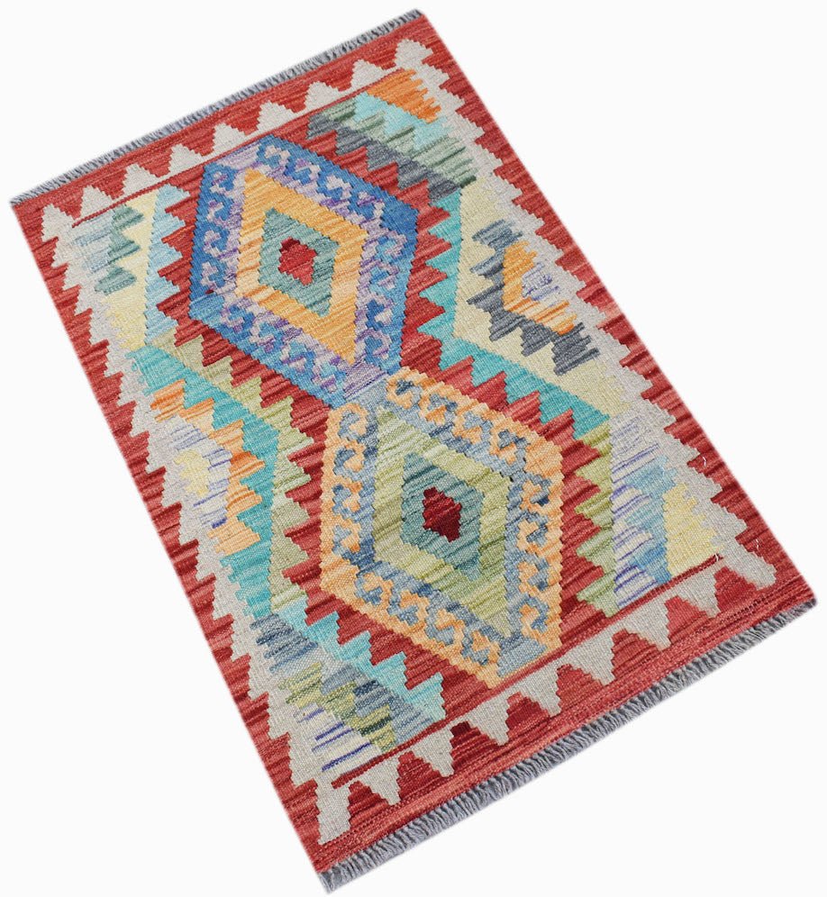 Handmade Mini Afghan Maimana Kilim | 90 x 60 cm | 3' x 2' - Najaf Rugs & Textile