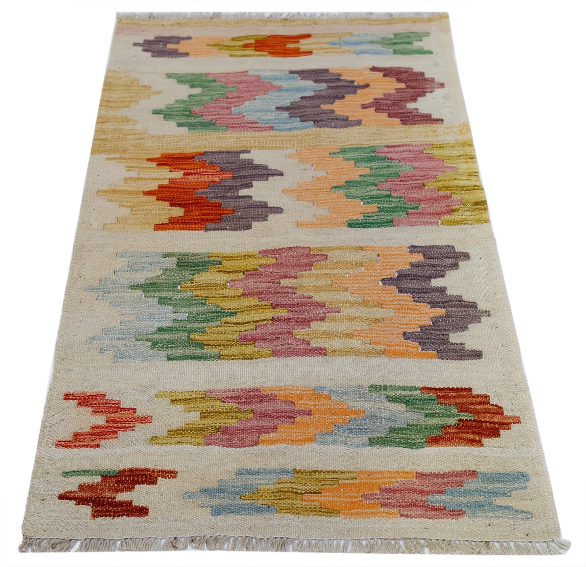 Handmade Mini Afghan Maimana Kilim | 90 x 62 cm | 3' x 2'1" - Najaf Rugs & Textile