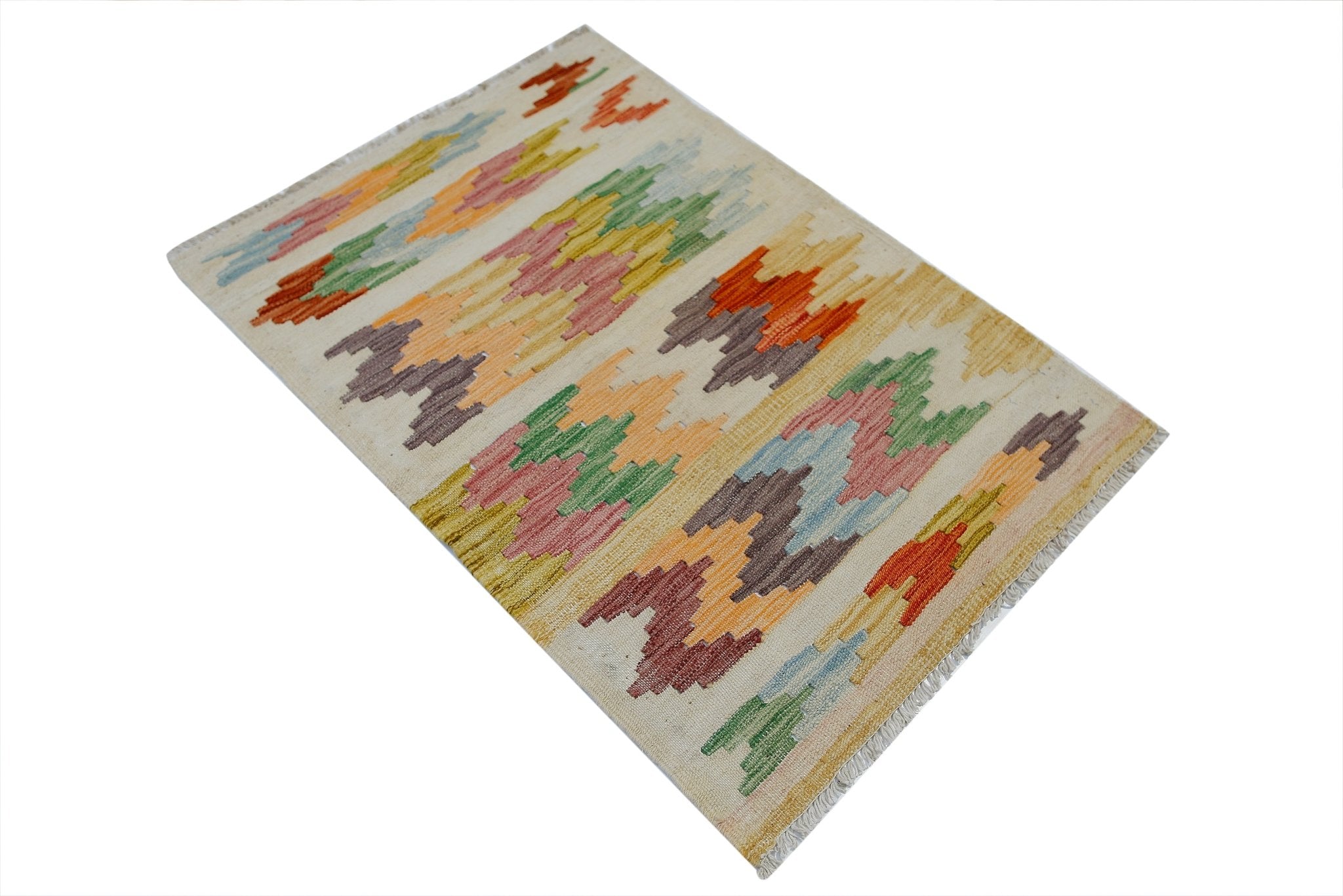 Handmade Mini Afghan Maimana Kilim | 90 x 62 cm | 3' x 2'1" - Najaf Rugs & Textile
