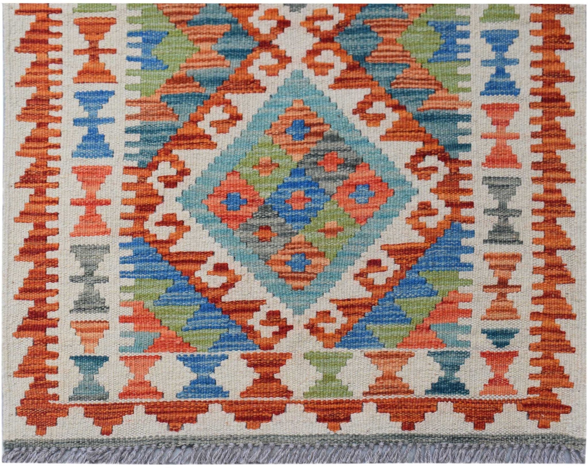 Handmade Mini Afghan Maimana Kilim | 90 x 63 cm | 3' x 2'1" - Najaf Rugs & Textile