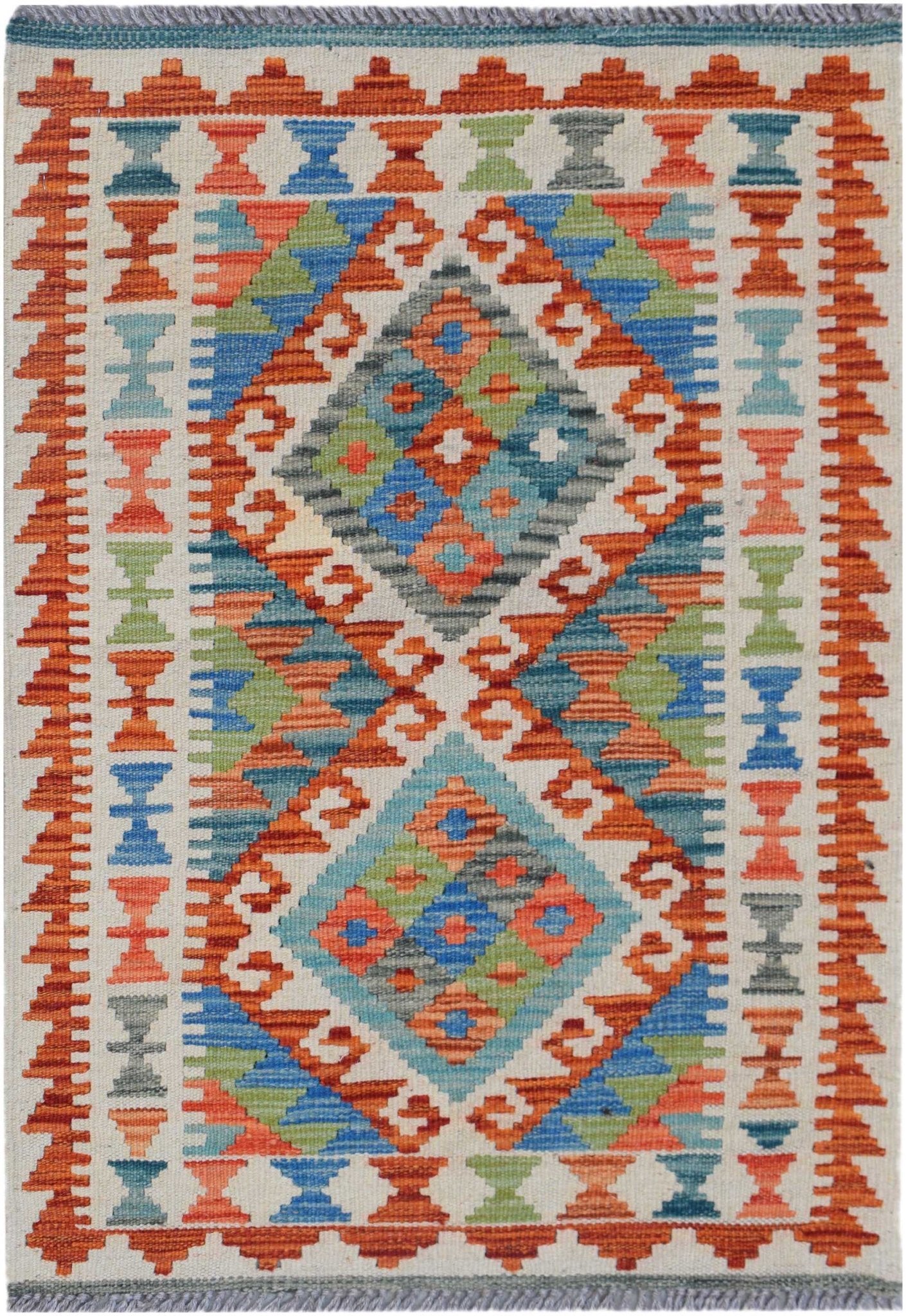 Handmade Mini Afghan Maimana Kilim | 90 x 63 cm | 3' x 2'1" - Najaf Rugs & Textile