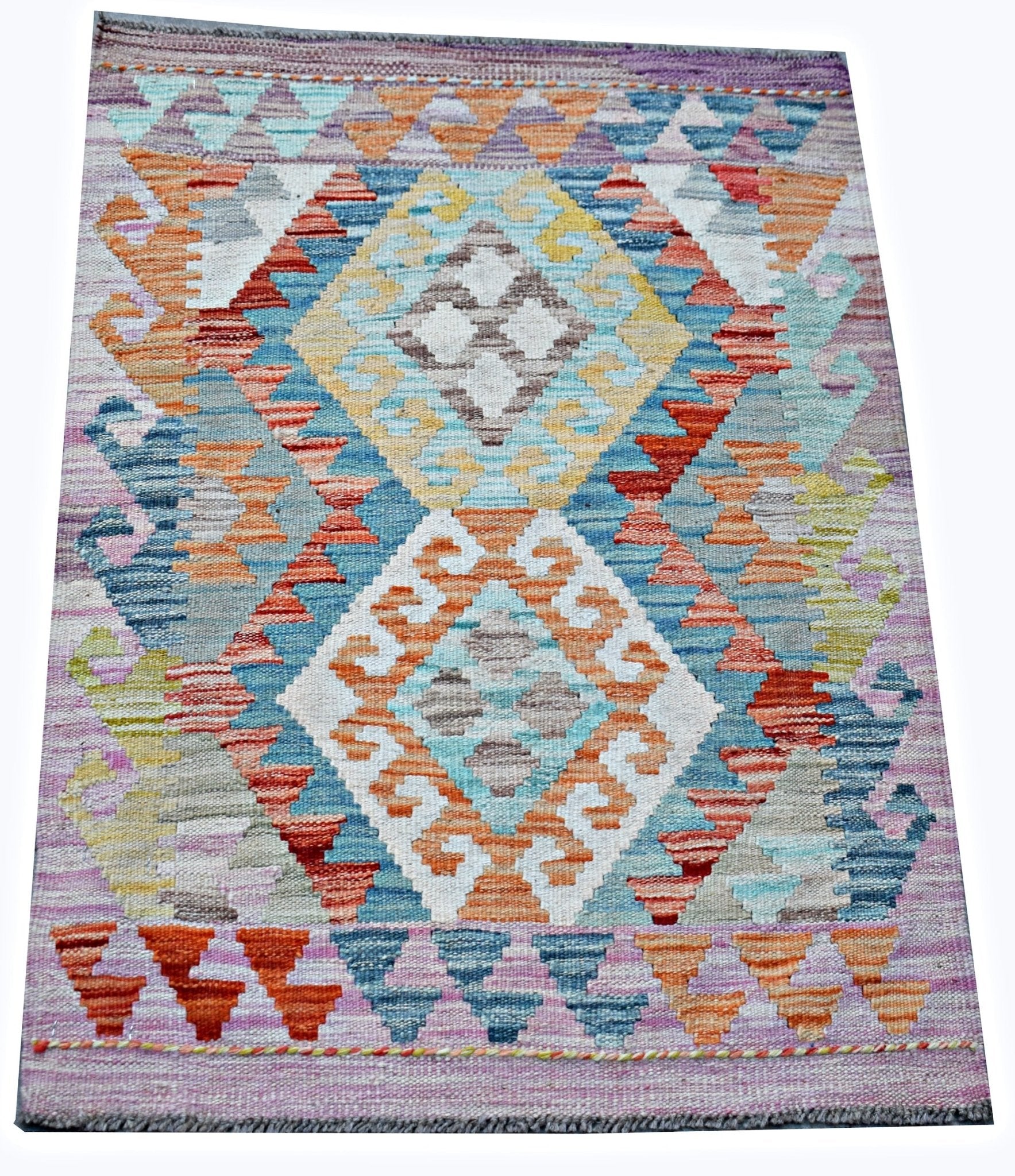 Handmade Mini Afghan Maimana Kilim | 90 x 65 cm | 3' x 2'2" - Najaf Rugs & Textile