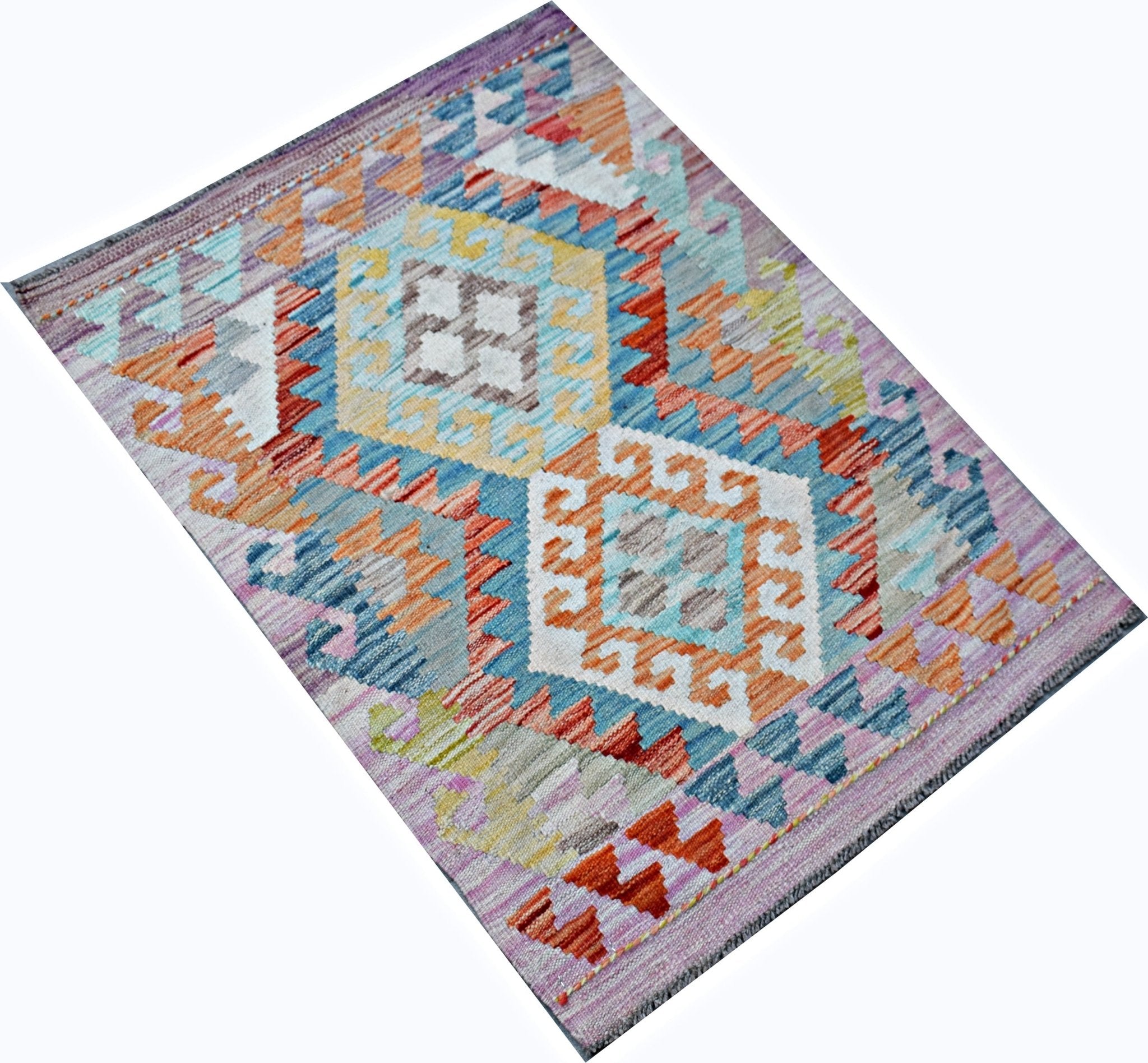 Handmade Mini Afghan Maimana Kilim | 90 x 65 cm | 3' x 2'2" - Najaf Rugs & Textile