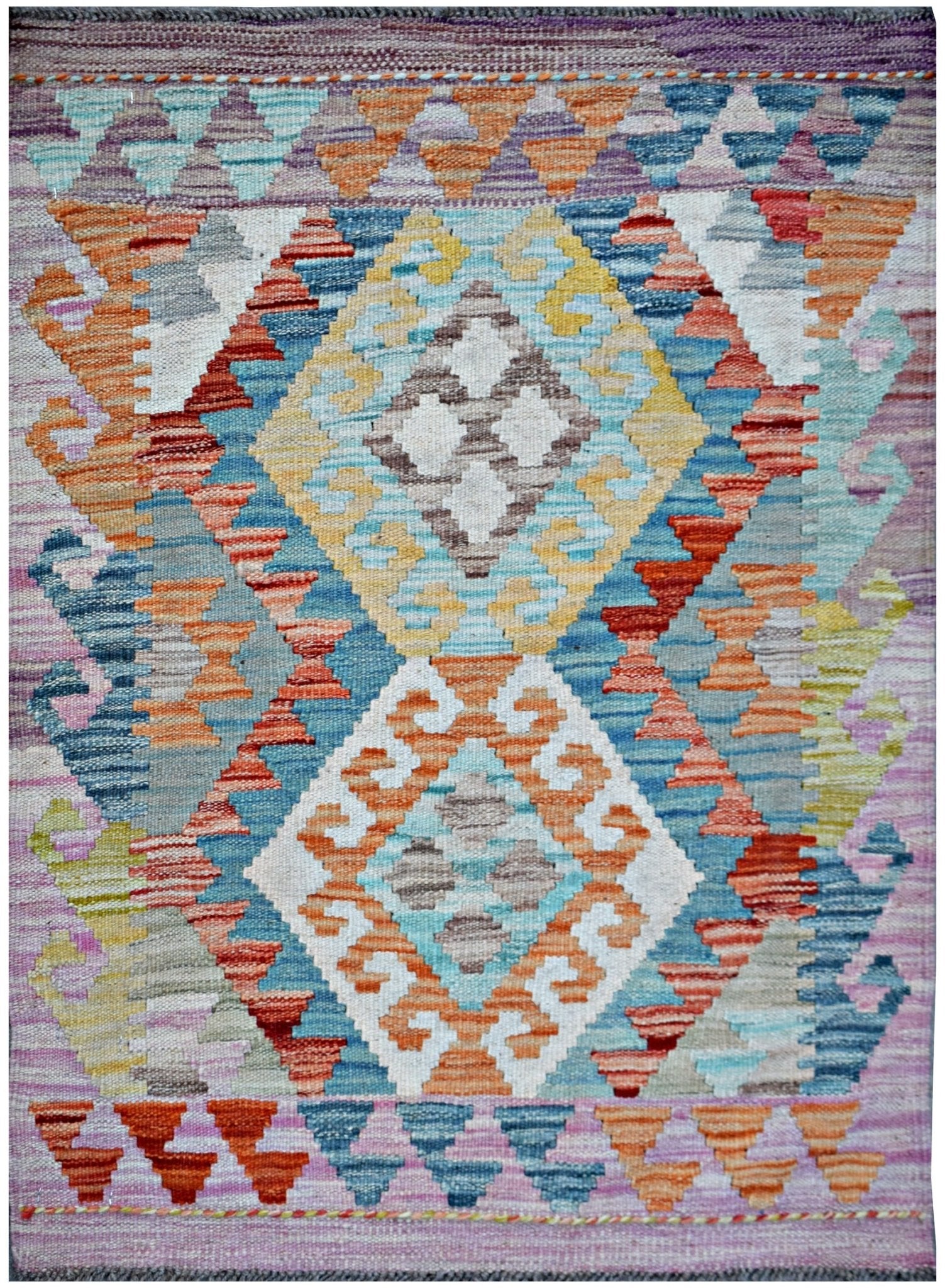 Handmade Mini Afghan Maimana Kilim | 90 x 65 cm | 3' x 2'2" - Najaf Rugs & Textile