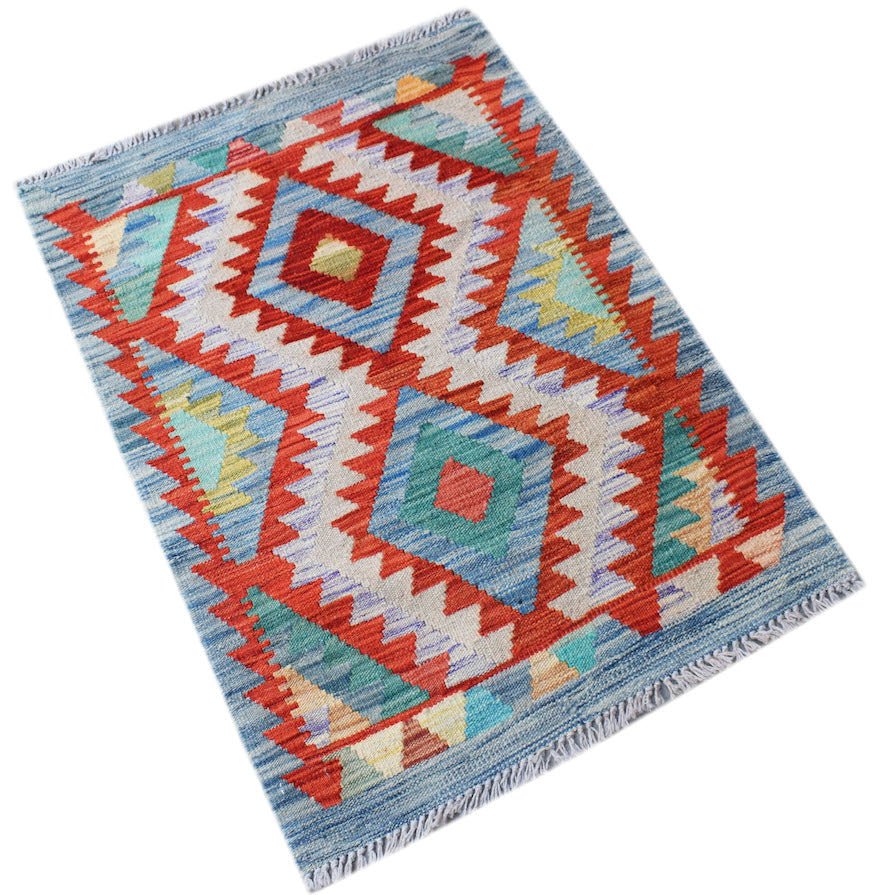 Handmade Mini Afghan Maimana Kilim | 90 x 66 cm | 3' x 2'2" - Najaf Rugs & Textile