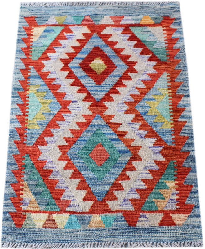 Handmade Mini Afghan Maimana Kilim | 90 x 66 cm | 3' x 2'2" - Najaf Rugs & Textile