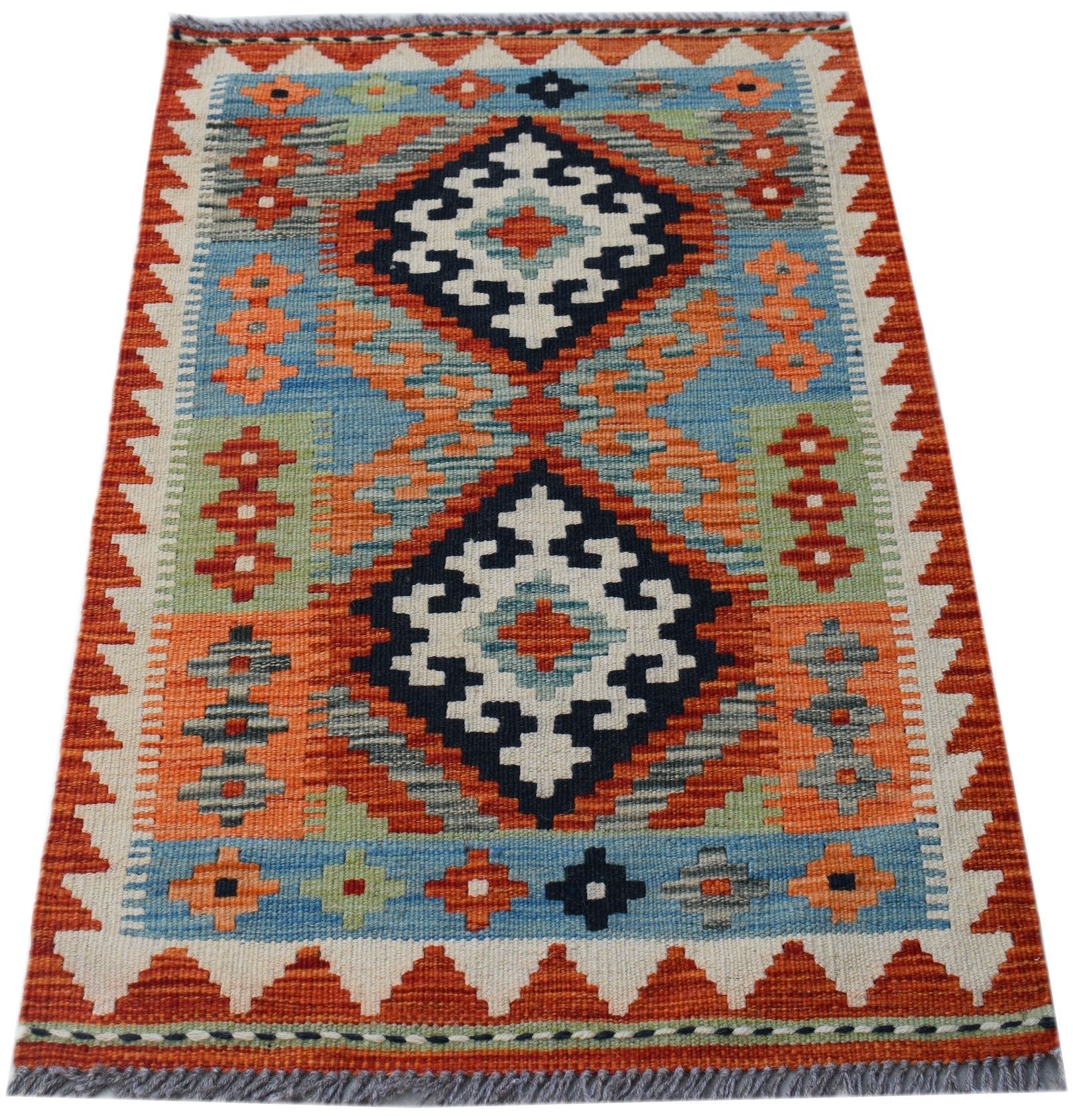 Handmade Mini Afghan Maimana Kilim | 91 x 61 cm | 3' x 2' - Najaf Rugs & Textile