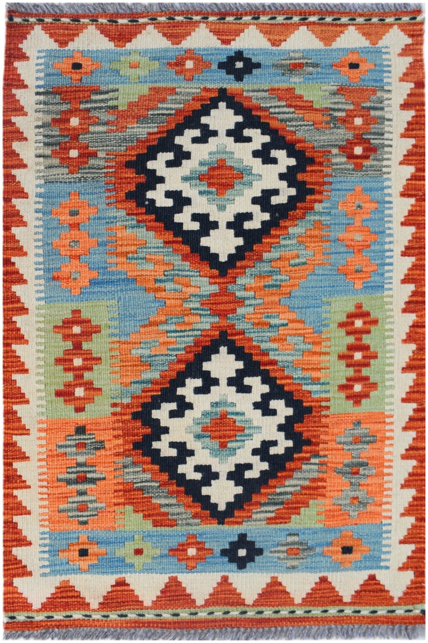 Handmade Mini Afghan Maimana Kilim | 91 x 61 cm | 3' x 2' - Najaf Rugs & Textile