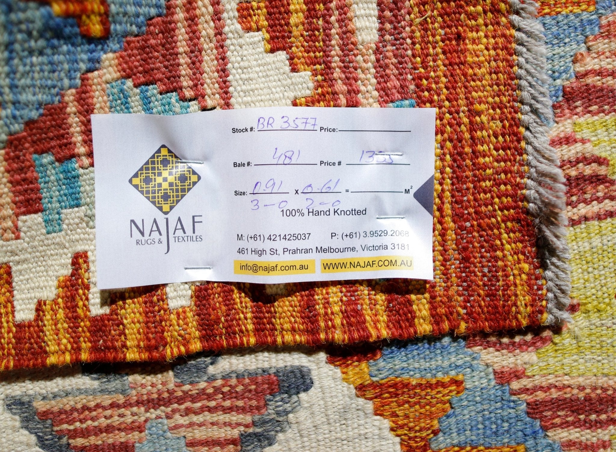 Handmade Mini Afghan Maimana Kilim | 91 x 61 cm | 3' x 2' - Najaf Rugs & Textile