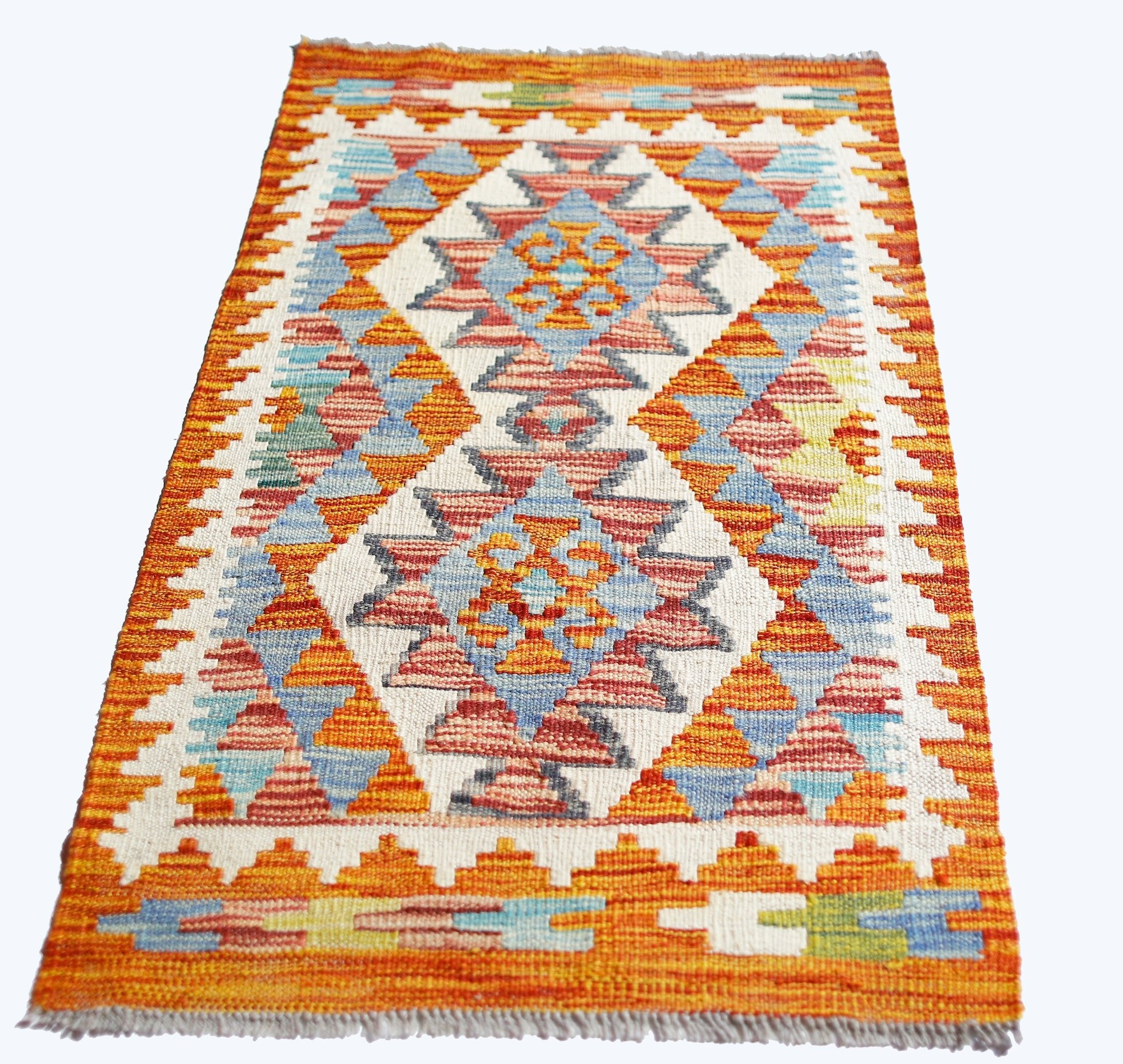 Handmade Mini Afghan Maimana Kilim | 91 x 61 cm | 3' x 2' - Najaf Rugs & Textile