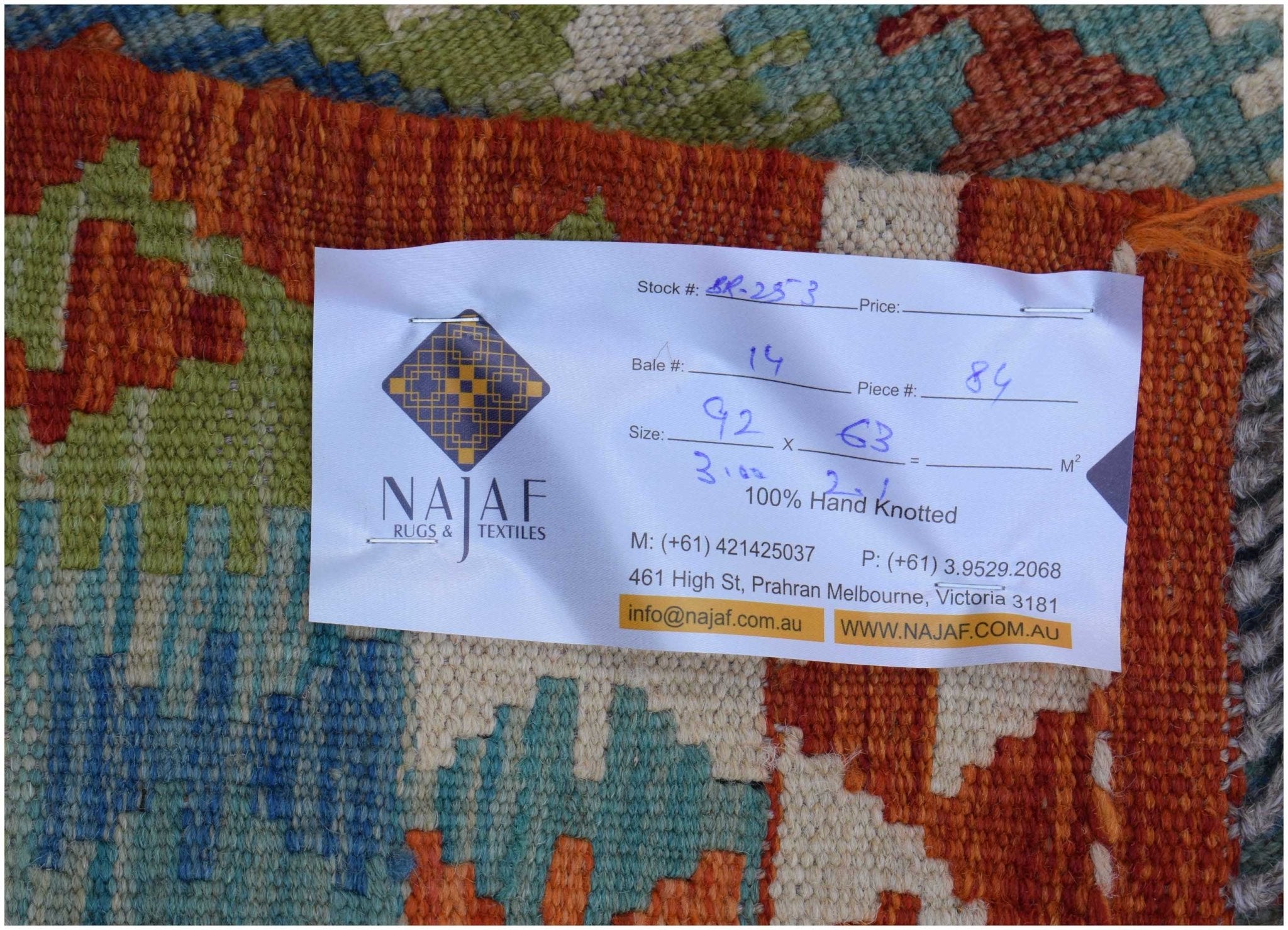 Handmade Mini Afghan Maimana Kilim | 92 x 63 cm | 3' x 2'1" - Najaf Rugs & Textile