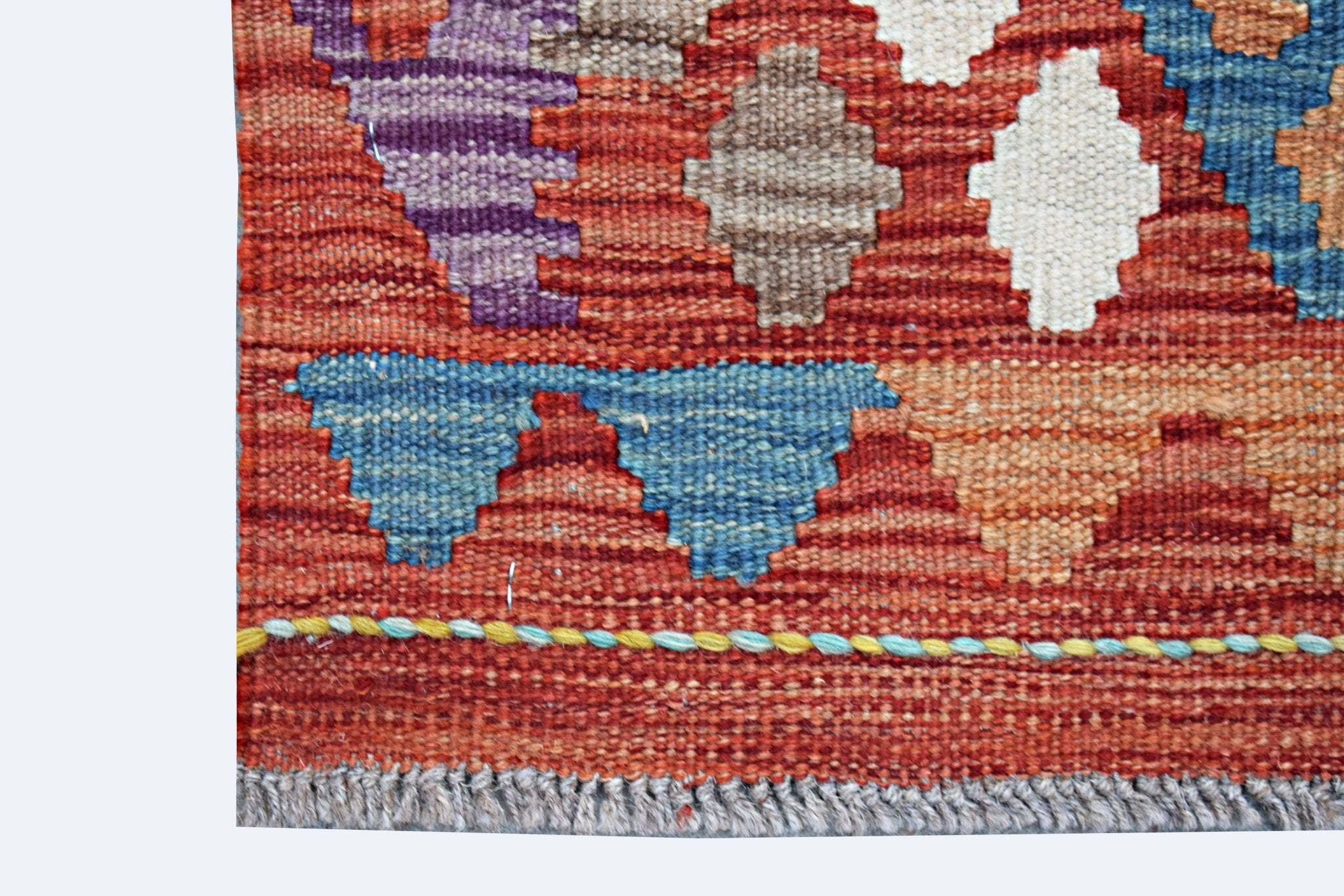 Handmade Mini Afghan Maimana Kilim | 93 x 64 cm | 3'1" x 2'1" - Najaf Rugs & Textile