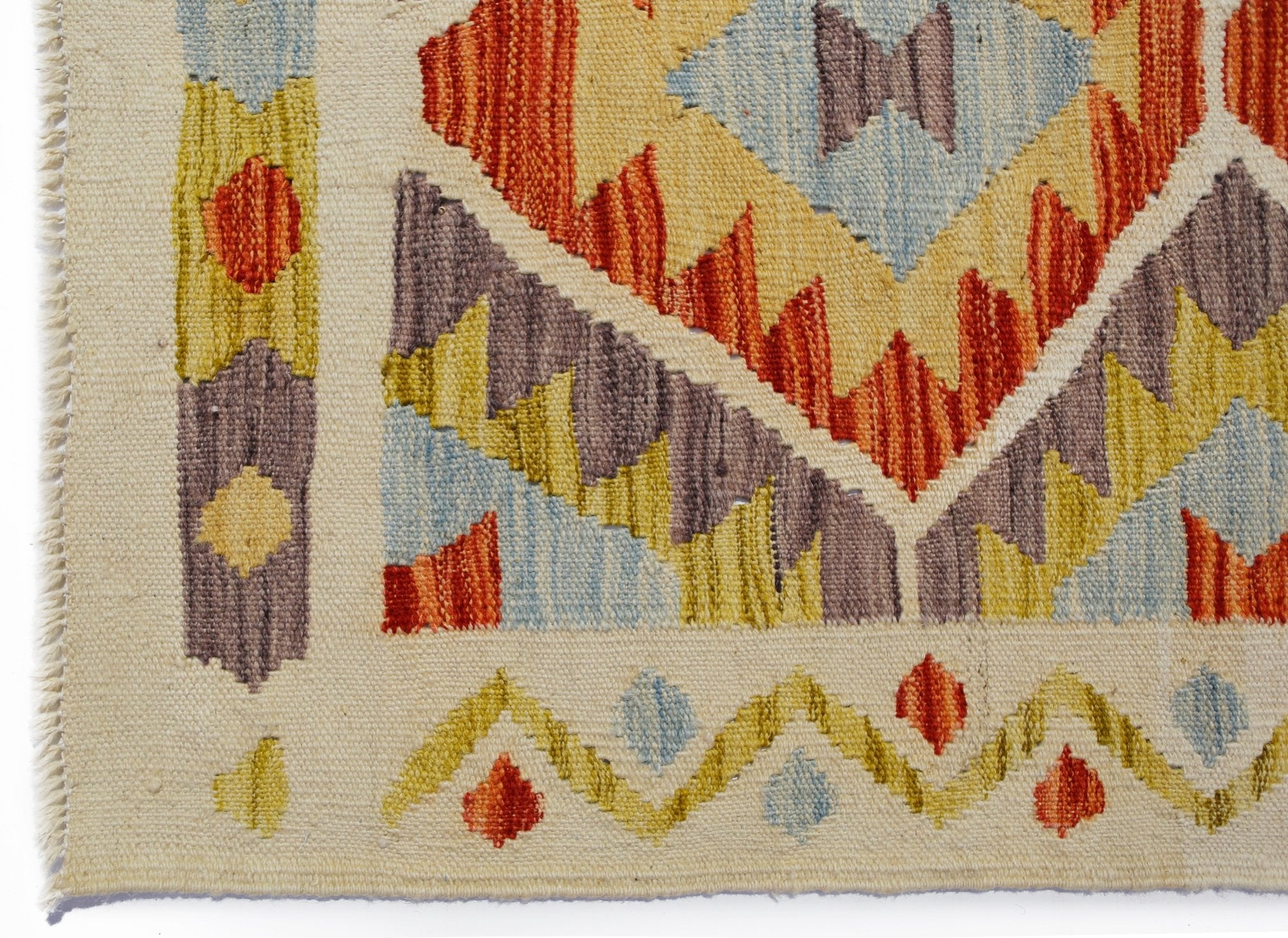 Handmade Mini Afghan Maimana Kilim | 93 x 66 cm | 3'1" x 2'2" - Najaf Rugs & Textile