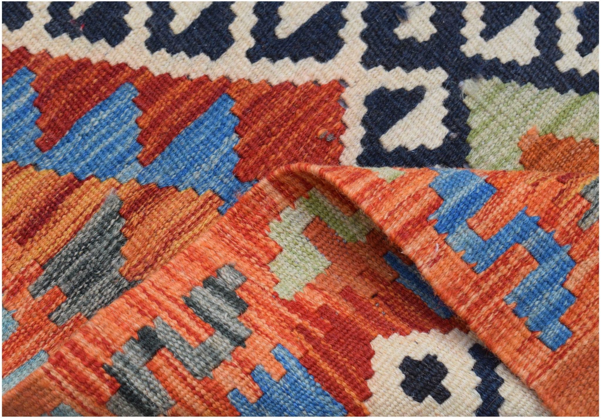 Handmade Mini Afghan Maimana Kilim | 94 x 59 cm | 3'1" x 1'11" - Najaf Rugs & Textile