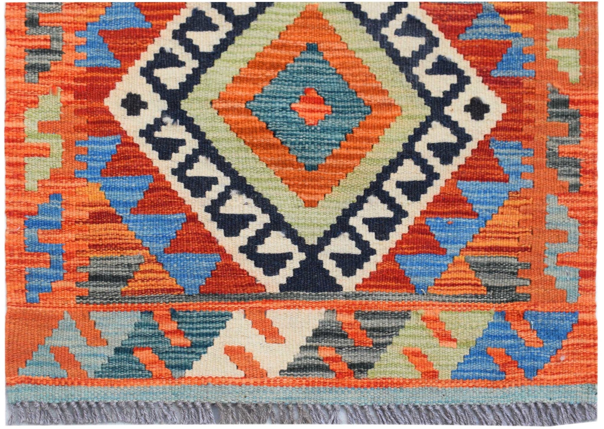 Handmade Mini Afghan Maimana Kilim | 94 x 59 cm | 3'1" x 1'11" - Najaf Rugs & Textile