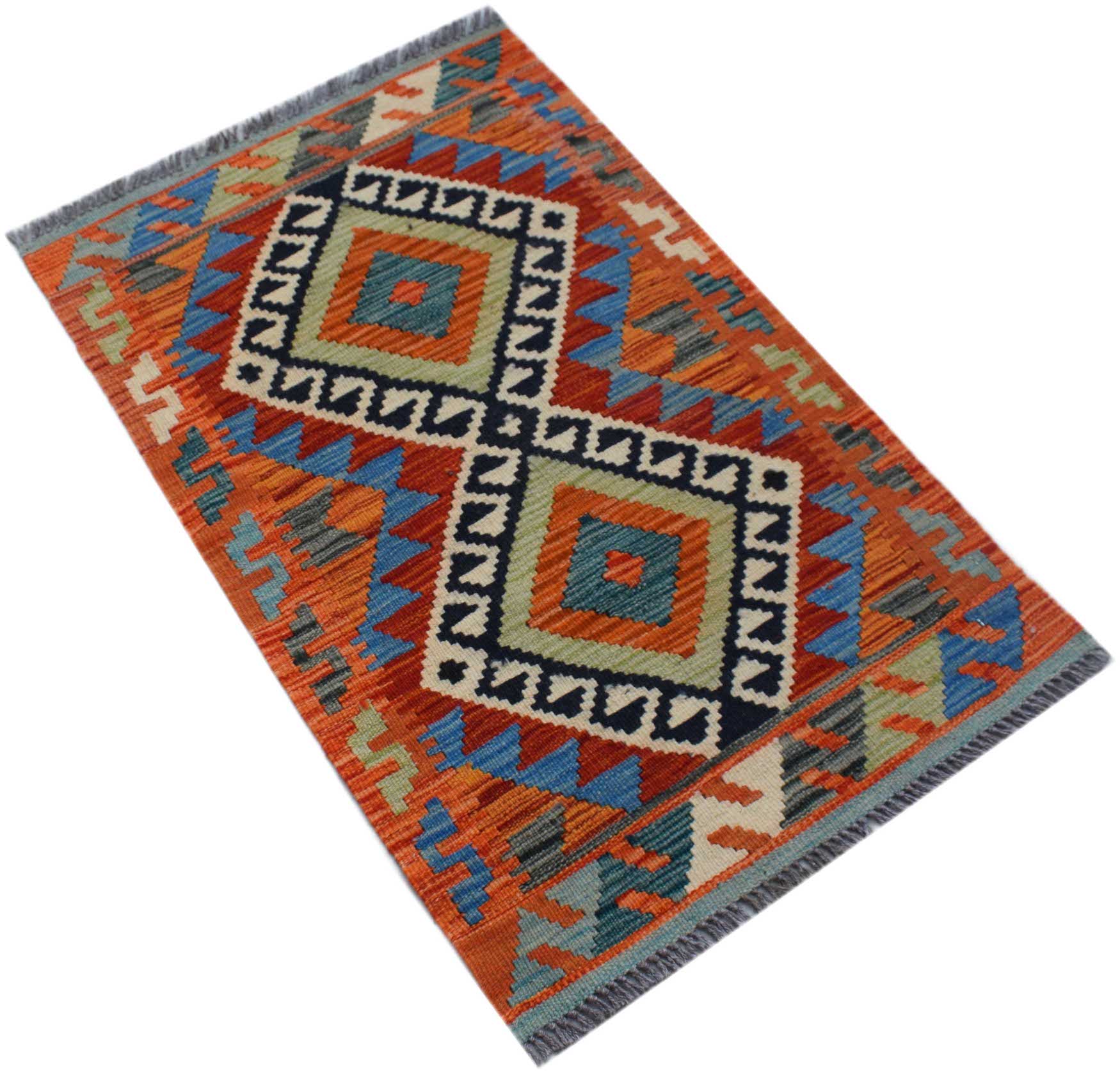 Handmade Mini Afghan Maimana Kilim | 94 x 59 cm | 3'1" x 1'11" - Najaf Rugs & Textile