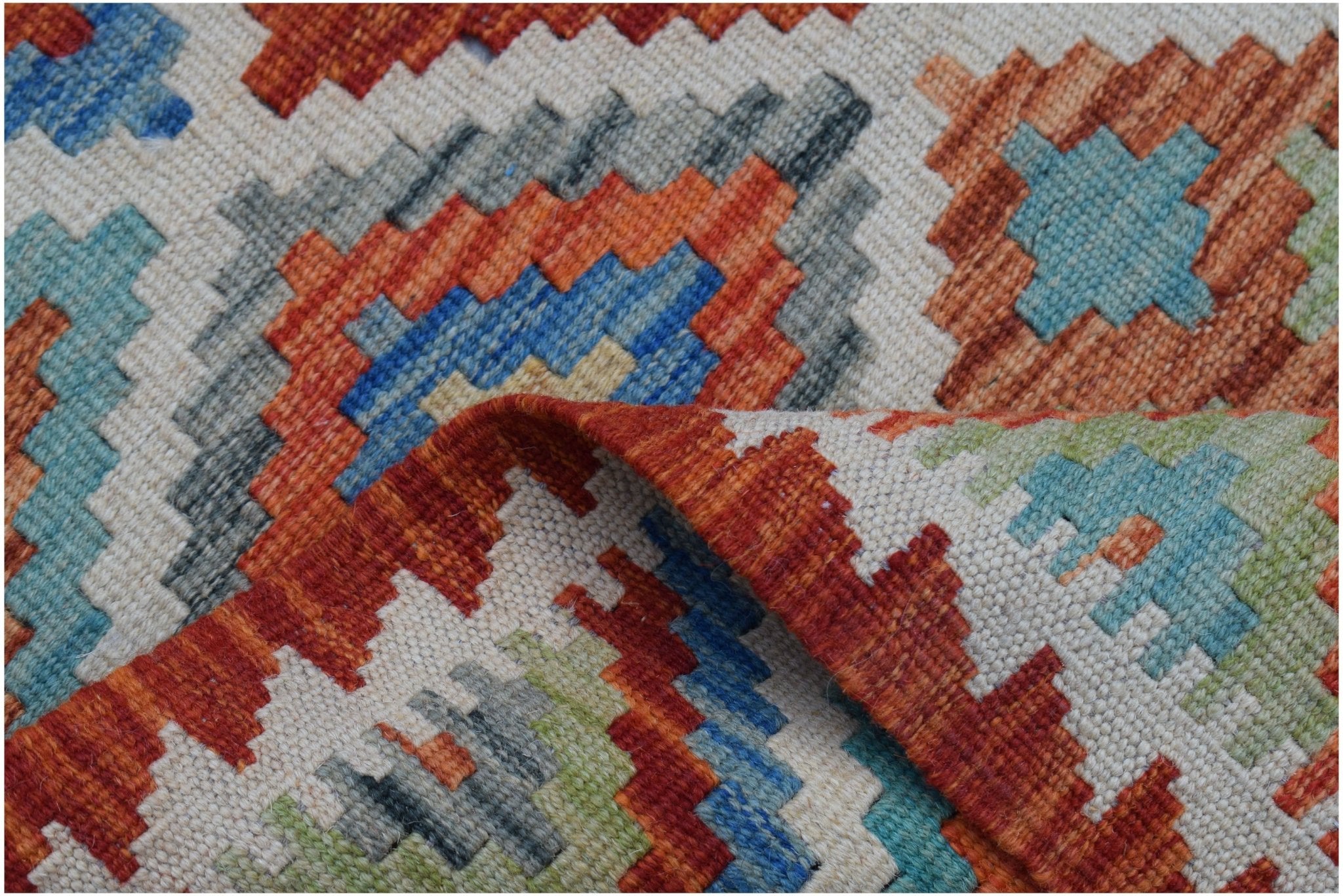 Handmade Mini Afghan Maimana Kilim | 94 x 60 cm | 3'1" x 2' - Najaf Rugs & Textile