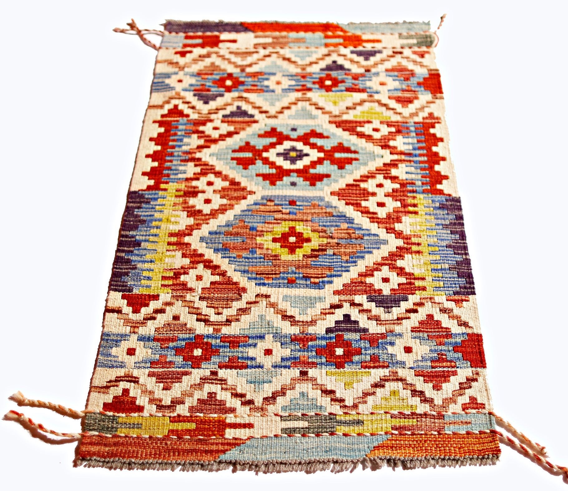 Handmade Mini Afghan Maimana Kilim | 94 x 60 cm | 3'1" x 2' - Najaf Rugs & Textile
