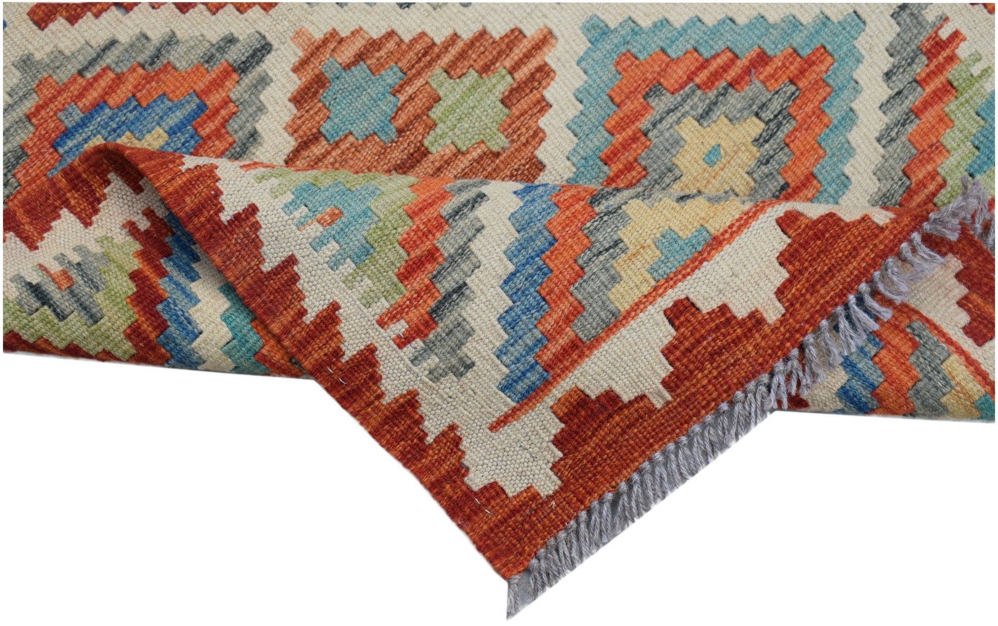 Handmade Mini Afghan Maimana Kilim | 94 x 60 cm | 3'1" x 2' - Najaf Rugs & Textile