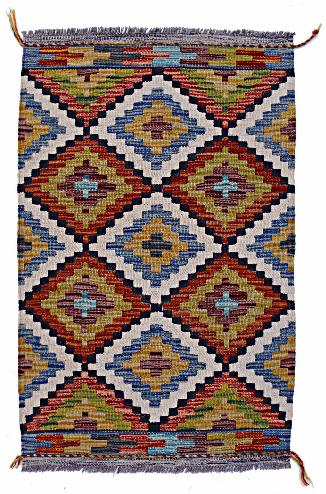 Handmade Mini Afghan Maimana Kilim | 94 x 60 cm | 3'1" x 2' - Najaf Rugs & Textile