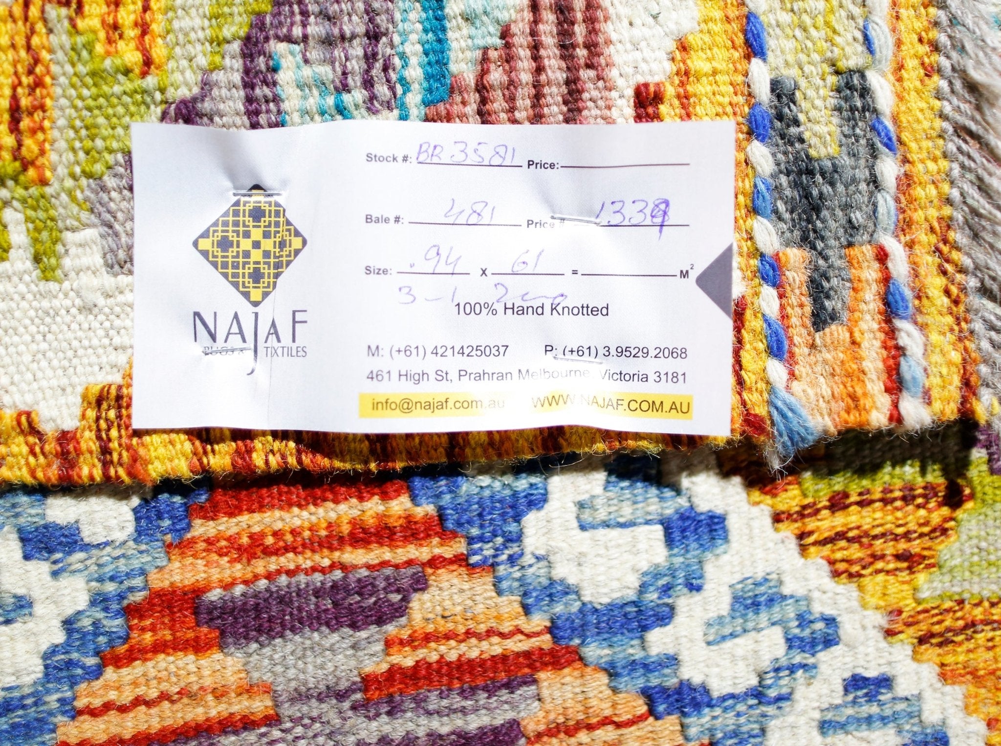 Handmade Mini Afghan Maimana Kilim | 94 x 61 cm | 3'1" x 2' - Najaf Rugs & Textile