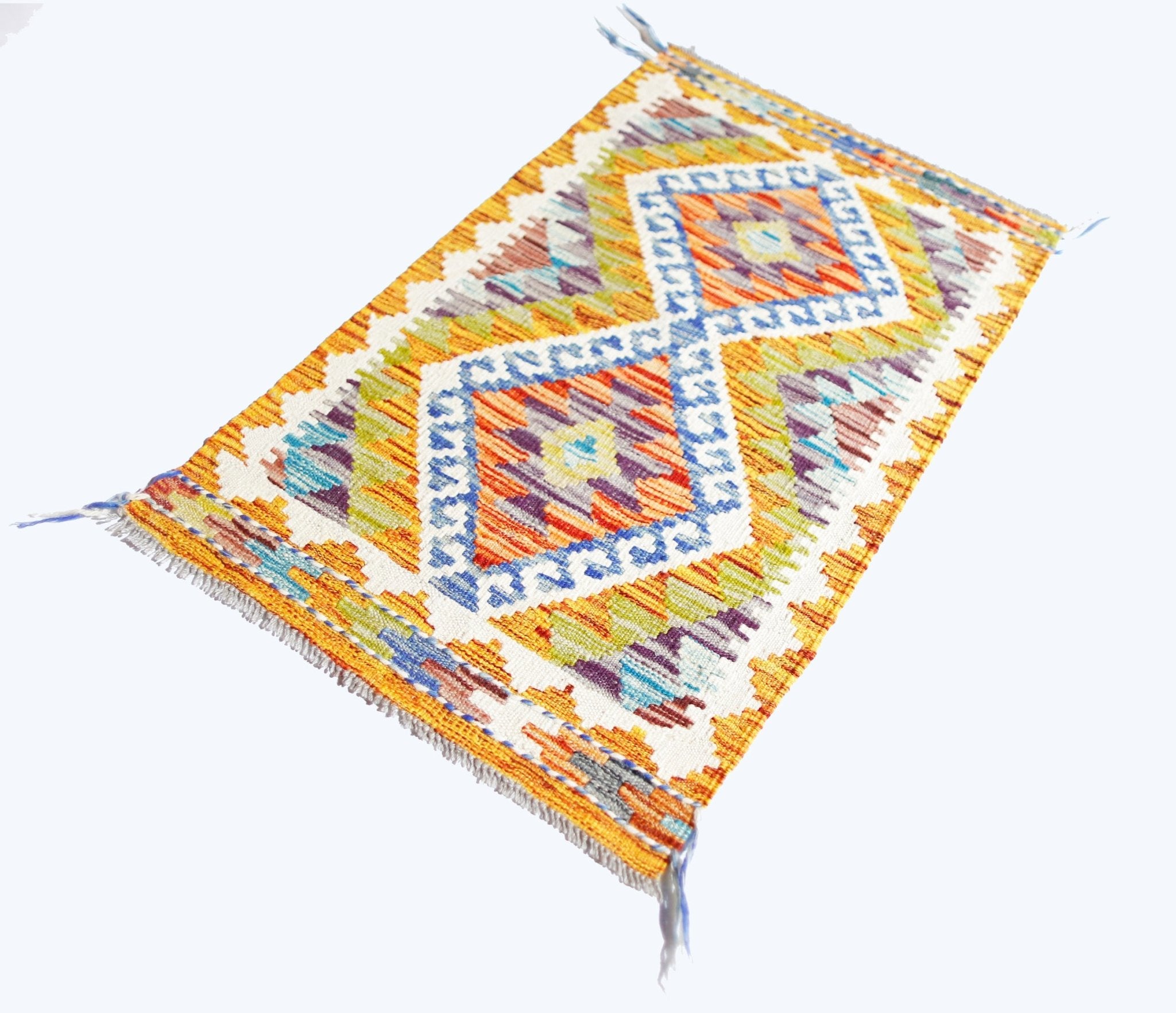 Handmade Mini Afghan Maimana Kilim | 94 x 61 cm | 3'1" x 2' - Najaf Rugs & Textile